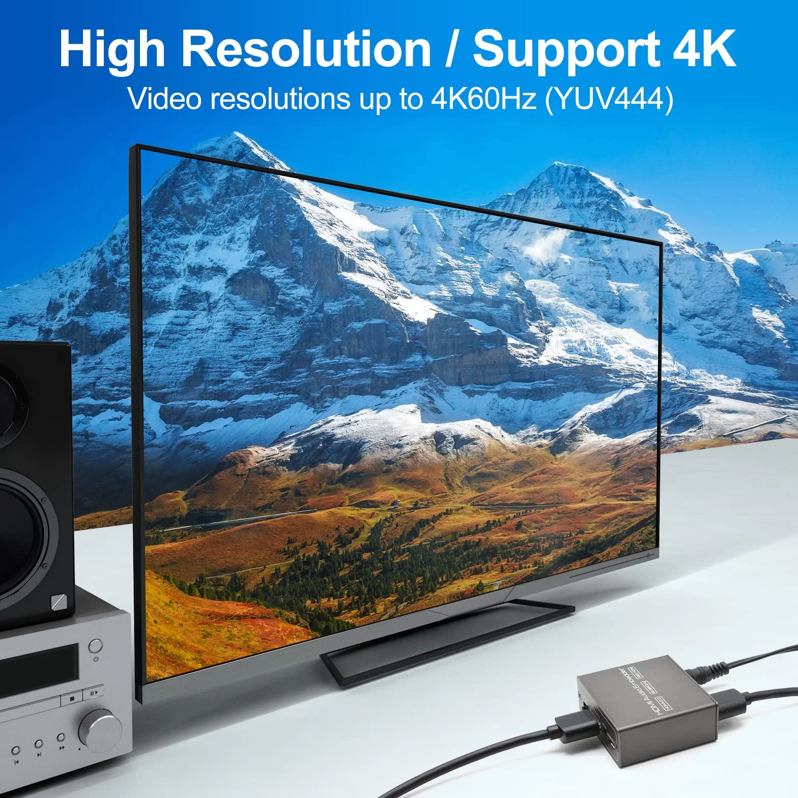 HDMI Audio Embedder Inserter Analogico Digitale DVI TOSLINK Ottico 3.5mm AUX Ingresso 4K60Hz 18Gbps HDR HDCP2.2