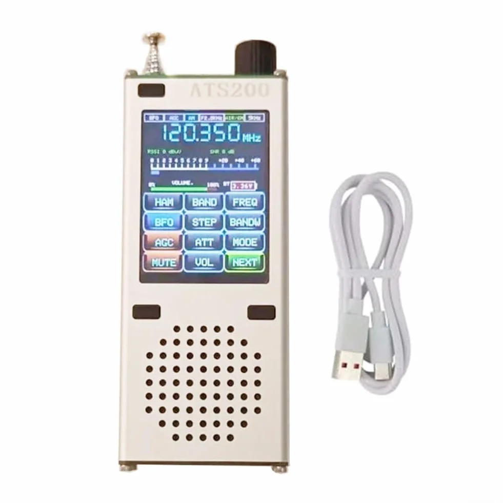 ATS200 Ricevitore Mondiale Multifunzione con Banda Aeronautica SSB Display Touchscreen 2,4 pollici