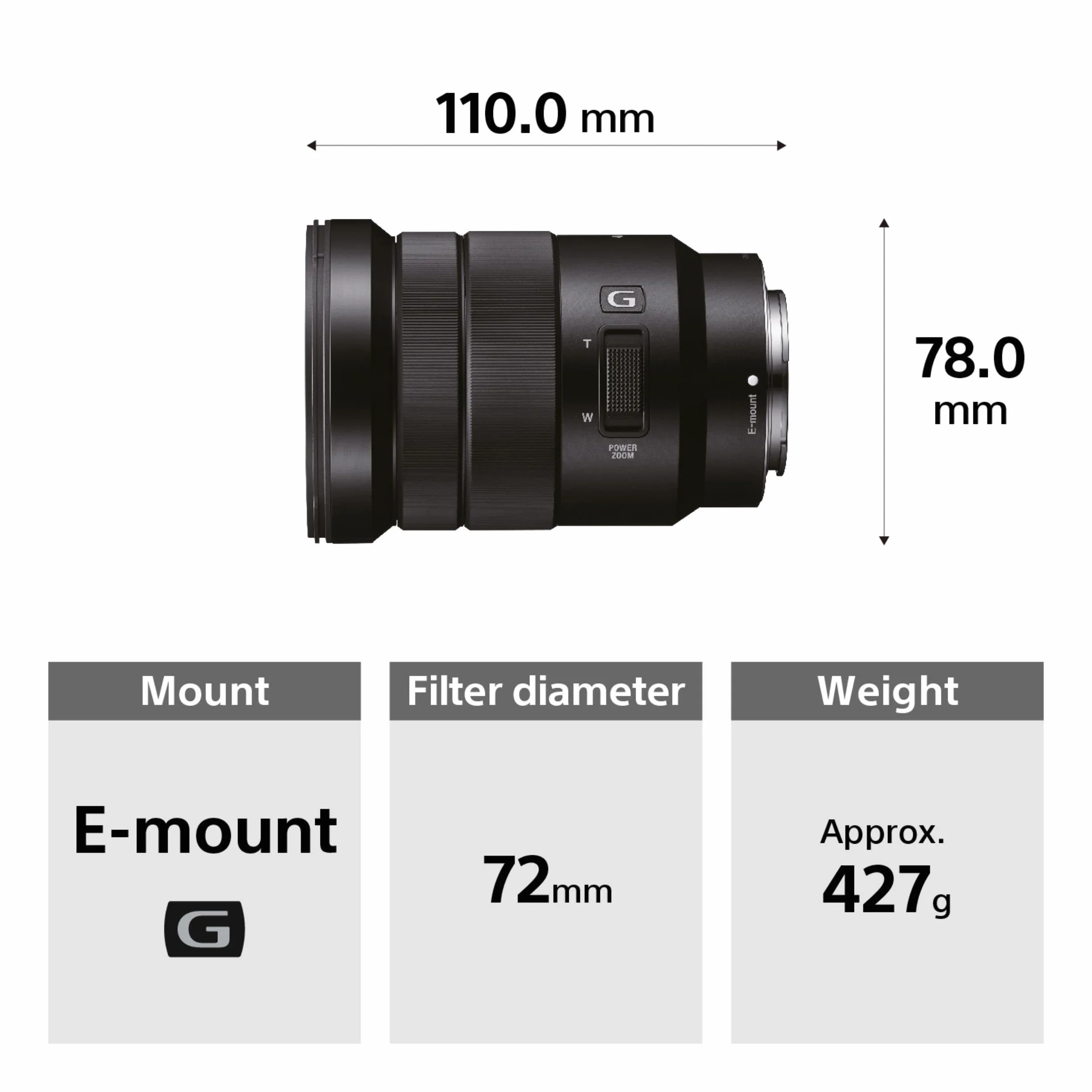 Sony SELP18105G Obiektyw zoom 18-105 mm F4 G OSS APS-C E-mount