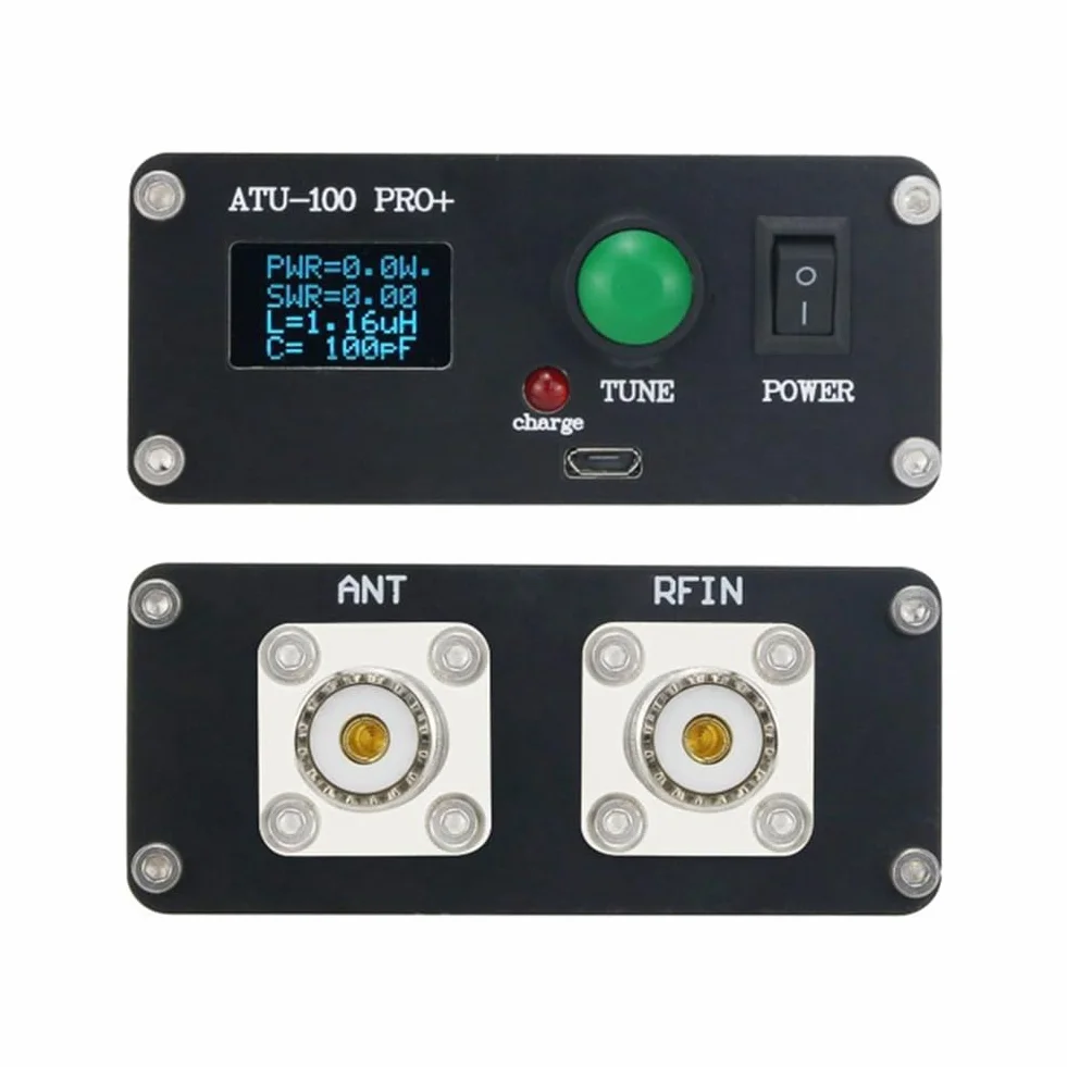 Sintonizzatore D'Antenna Automatico ATU-100 PRO+ 1.8-55Mhz 0.96 Pollici Ricaricabile ABS