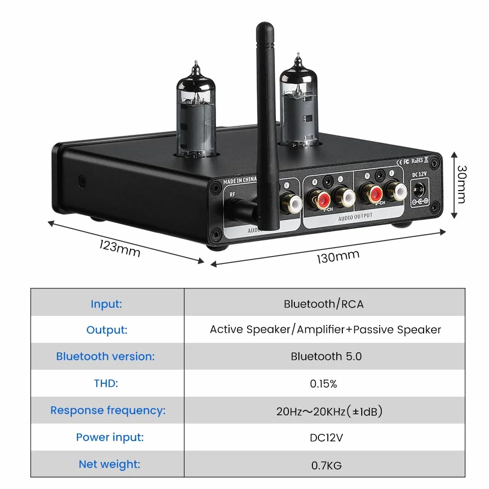 AIYIMA T2 6K4 Preamplificatore Tubo Biliare Vuoto Bluetooth 5.0 QCC3034 Stereo HiFi Aptx