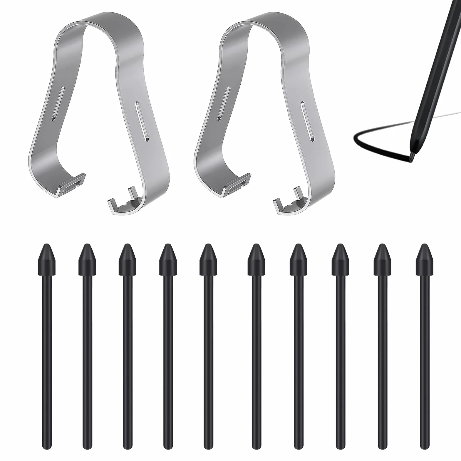 Punte di Ricambio per Pennino Samsung Galaxy Tab S9 FE+ S9+ S9 FE S9 S9 Ultra S6 Lite S7 FE S10 Ultra S10+, Alta Precisione, Nero