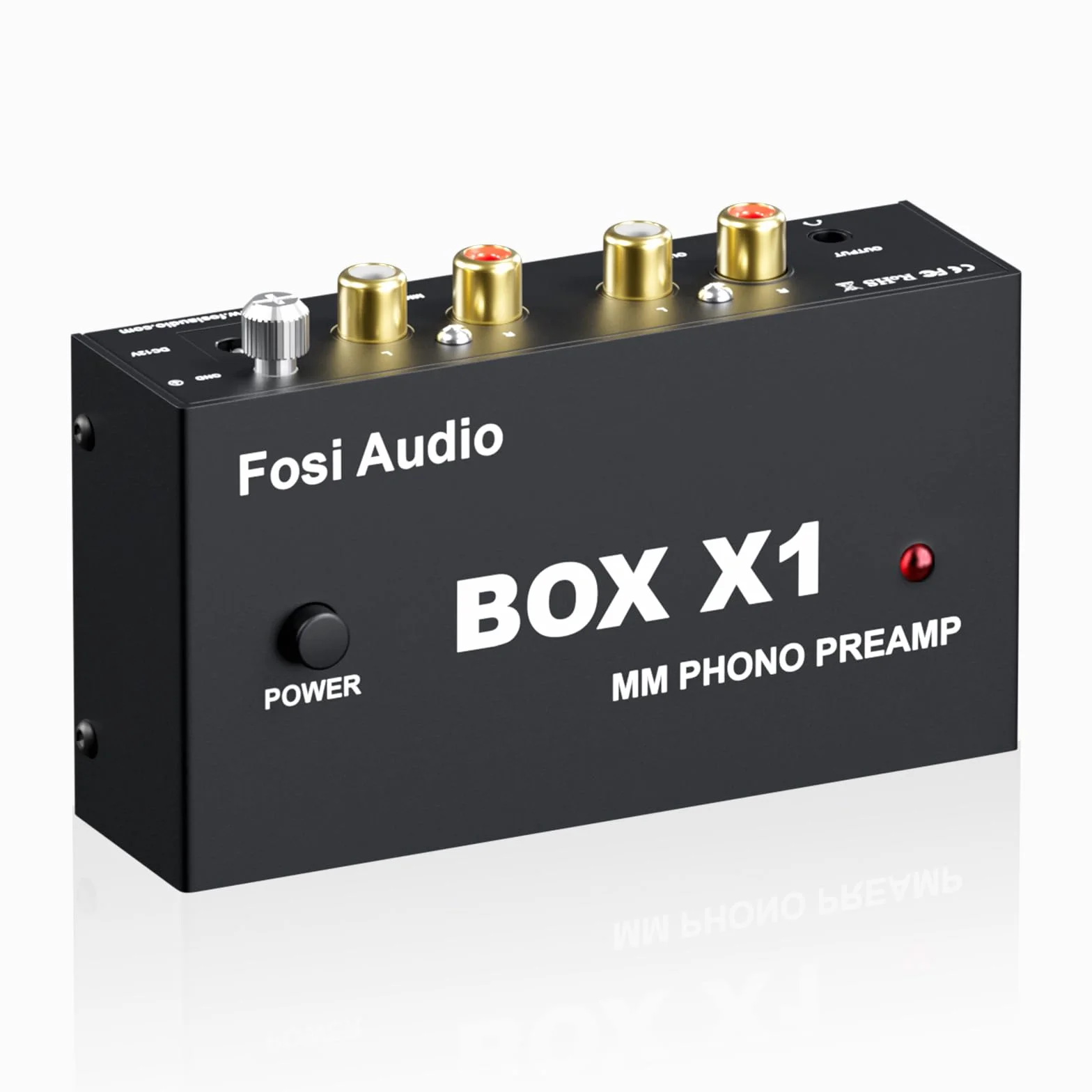 Fosi Audio BOX X1 Preamplificatore Phono MM, Mini Giradischi Hifi con Uscita Cuffia 3.5mm RCA/TRS, Alimentazione 12V
