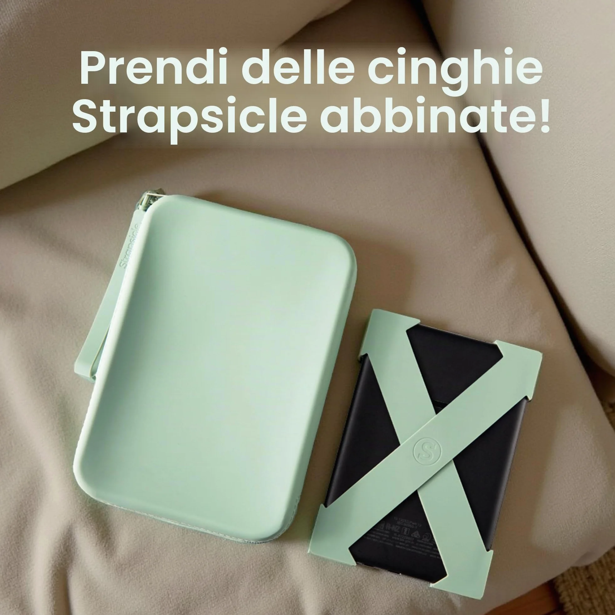 Strapsicle Silicone Pochette per Kindle e-reader, borsa multiuso per telefono, portafoglio e chiavi, adatta per Kindle 6", Kobos, Nook, Paperwhite 6", iPad Mini 6