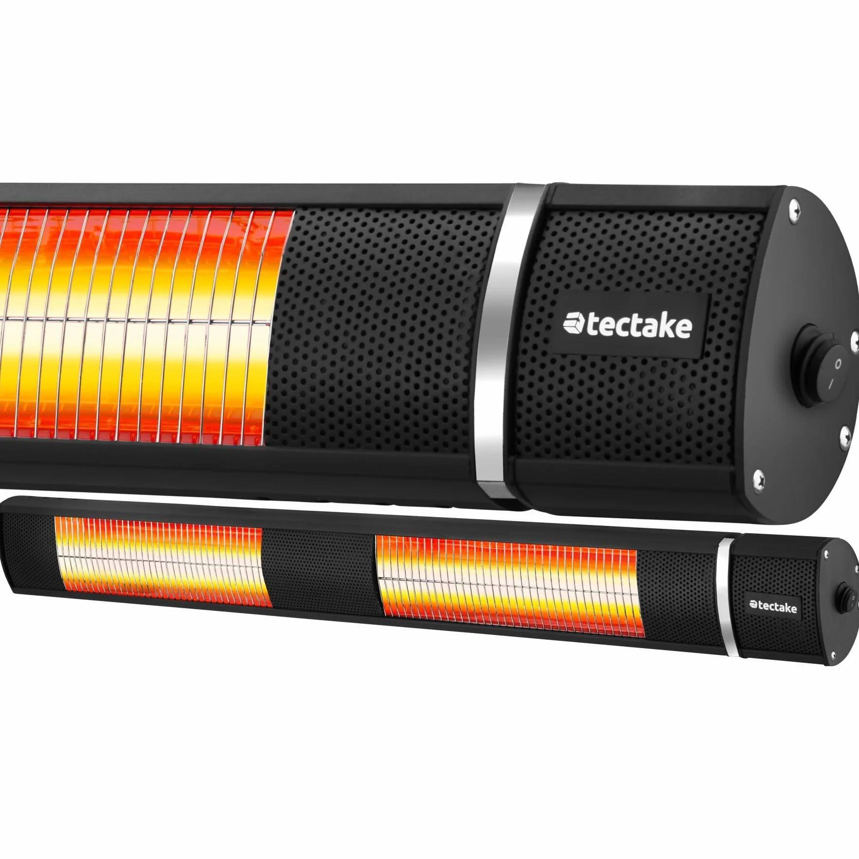 Tectake Radiatore a Infrarossi 3000W, Alluminio, Inclinabile, Telecomando, Nero