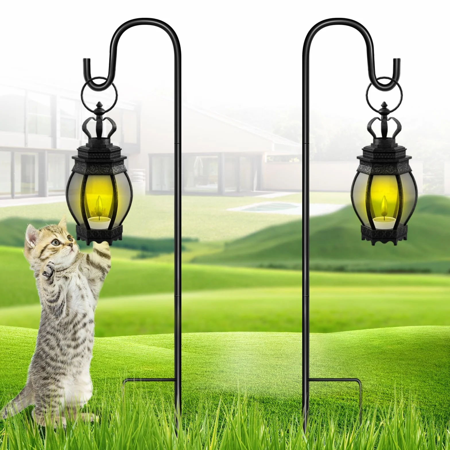 SEGNAYEN Ganci per luci da giardino 81 cm regolabili set di 2