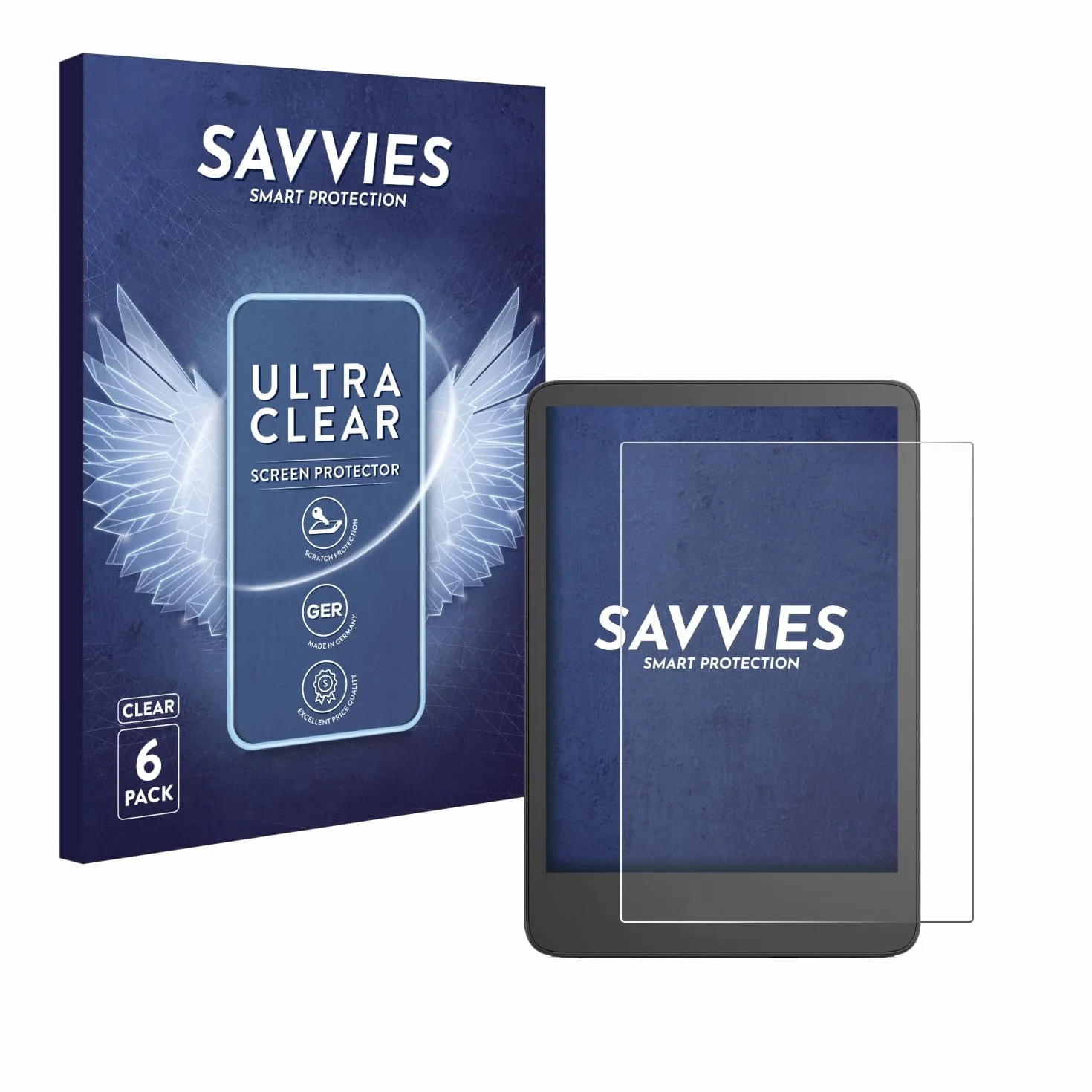 Savvies Pellicola Protettiva per Amazon Kindle 2024 Schermo Trasparente 6 Pezzi