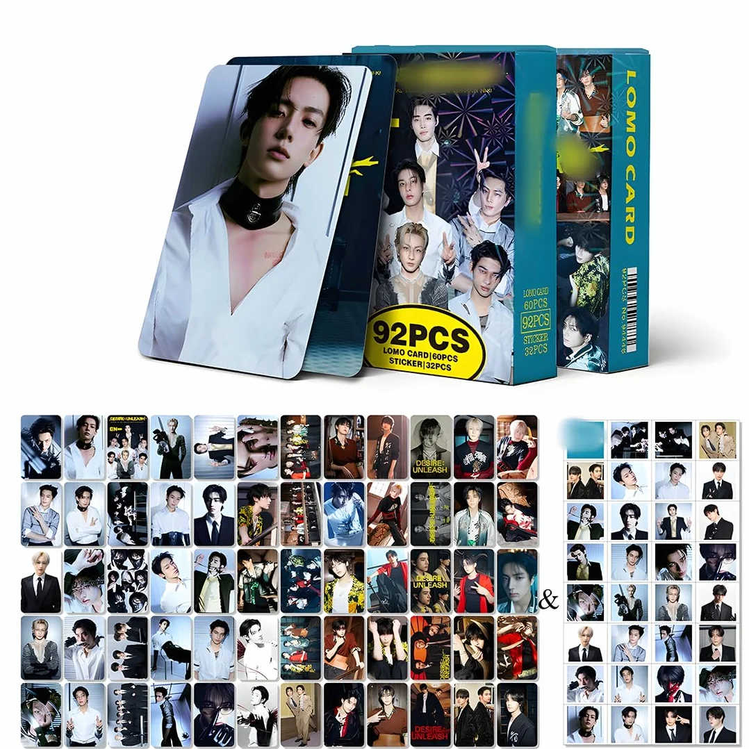 Enhypen Kpop Foto Cartoline Album Star Maschile 92 Pezzi 60 Card 32 Adesivi Regali Fan