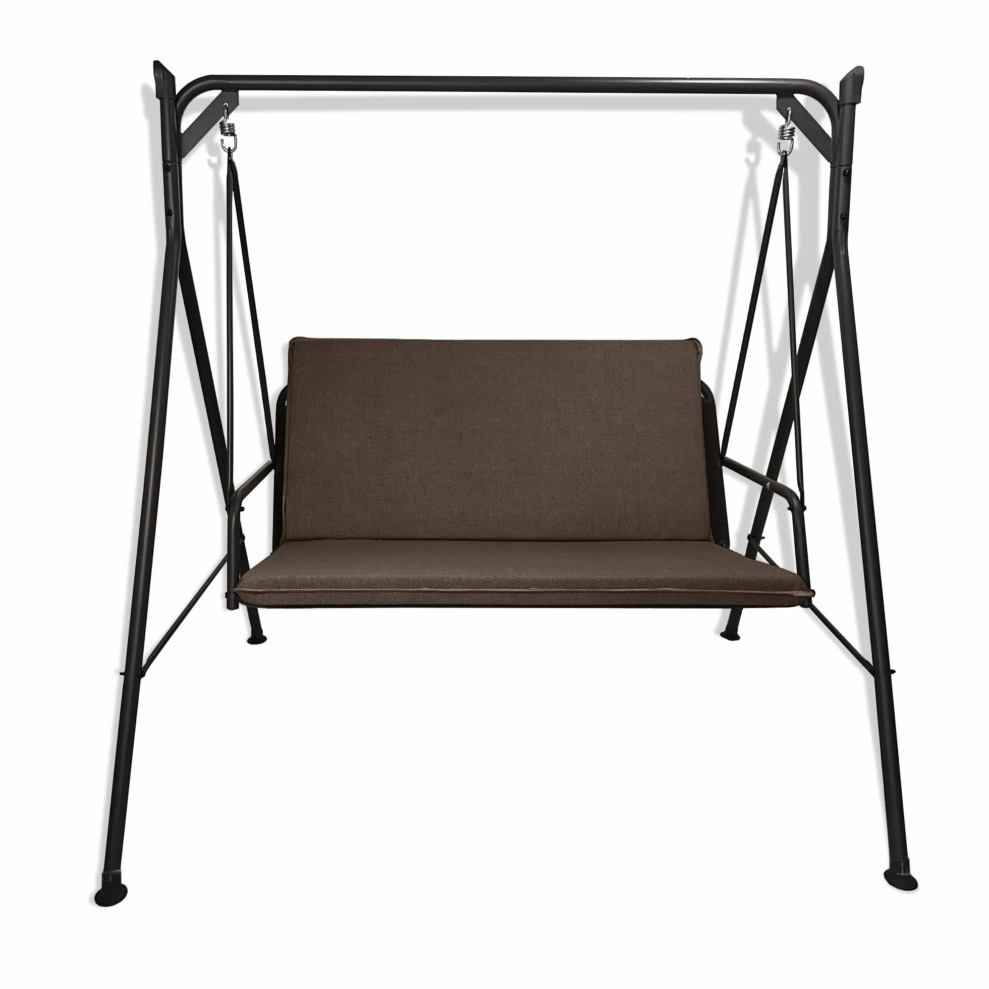 Cuscino tinta unita per dondolo da giardino 2, 3 e 4 posti spessore 8 cm (2 posti, 120x50 cm, Marrone)