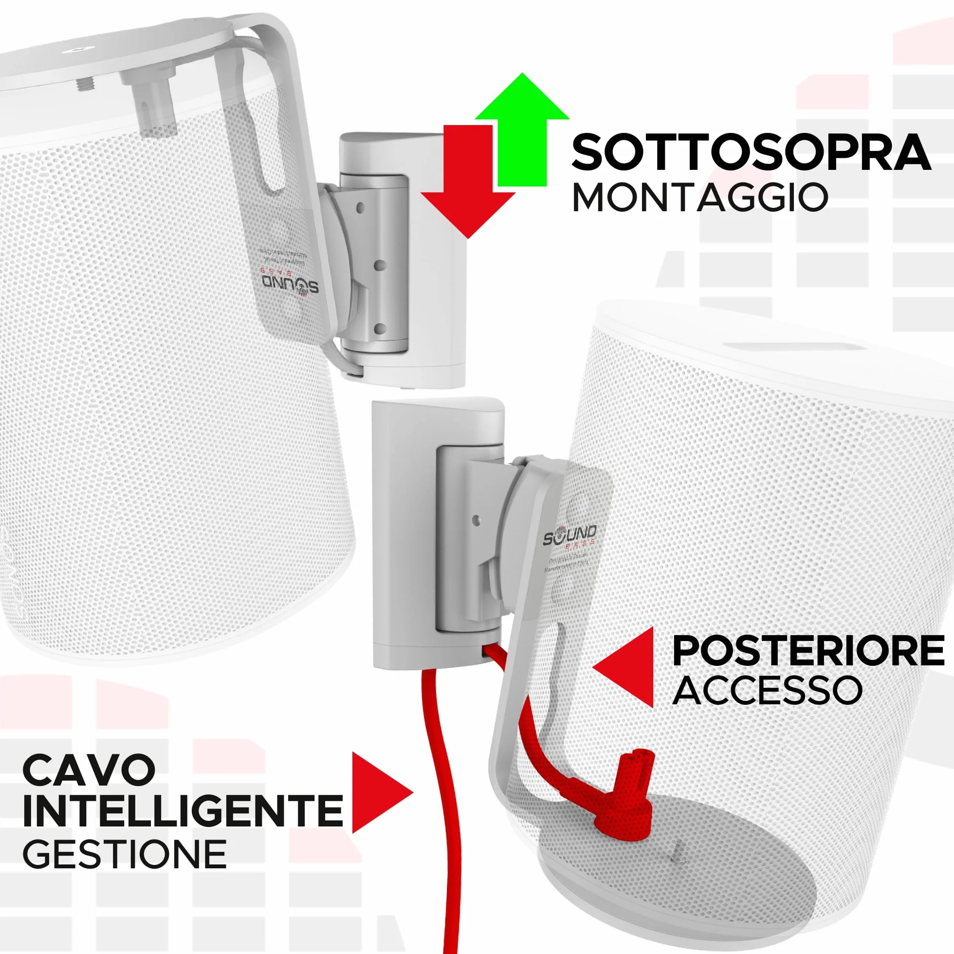 Supporto da Parete ERA 100 Inclinabile Girevole Bianco per Sonos ERA 100 & ERA 100 SL