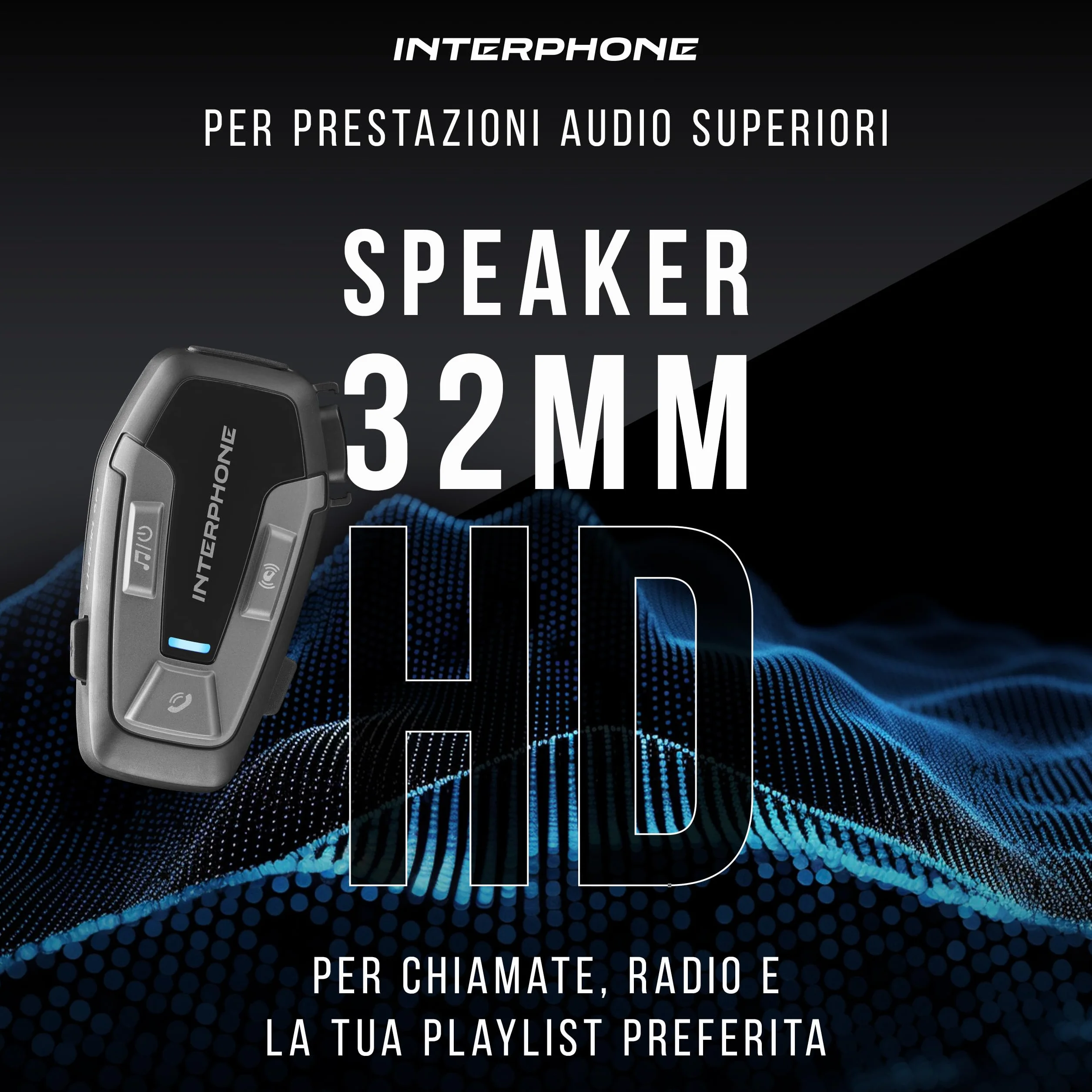 INTERPHONE U-Com6R Interfono Moto Bluetooth 5.2 Rimovibile Batteria 15 ore Autonomia 1 Km Compatibile TFT GPS Impermeabile Speaker 32mm