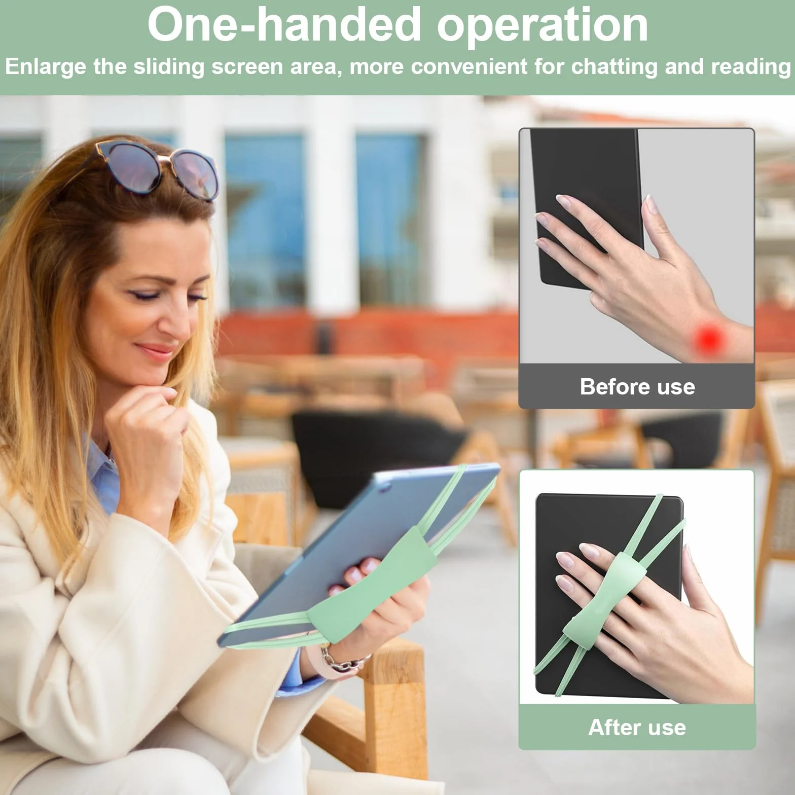 Verde Matcha Supporto per Lettura A Letto per Kindle Paperwhite, Compatibile con Kindle Oasis/Kobo/Tablet 4.7-8"