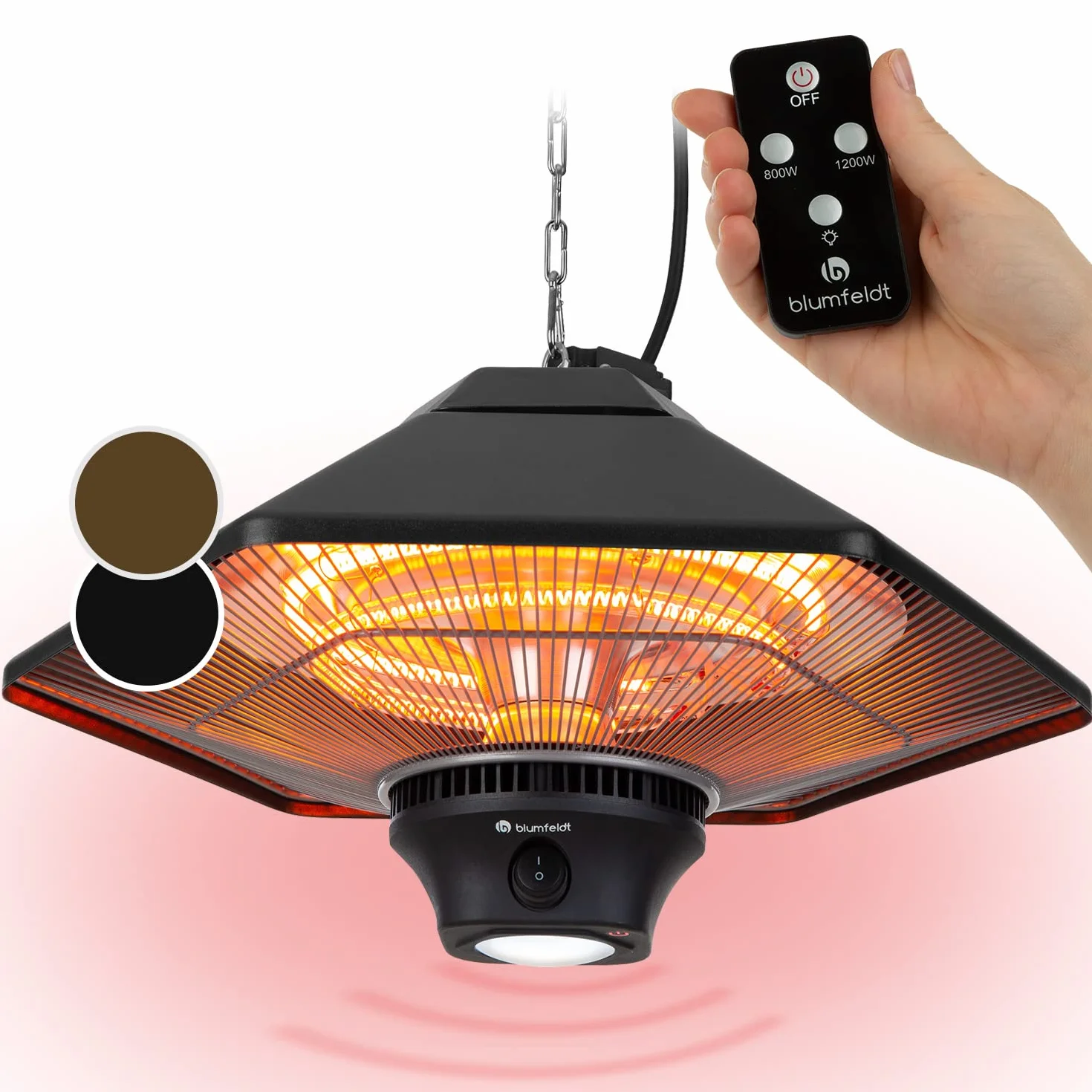 Blumfeldt Heat Hexa Lampada Infrarossi Riscaldante 2000W IR ComfortHeat Nero
