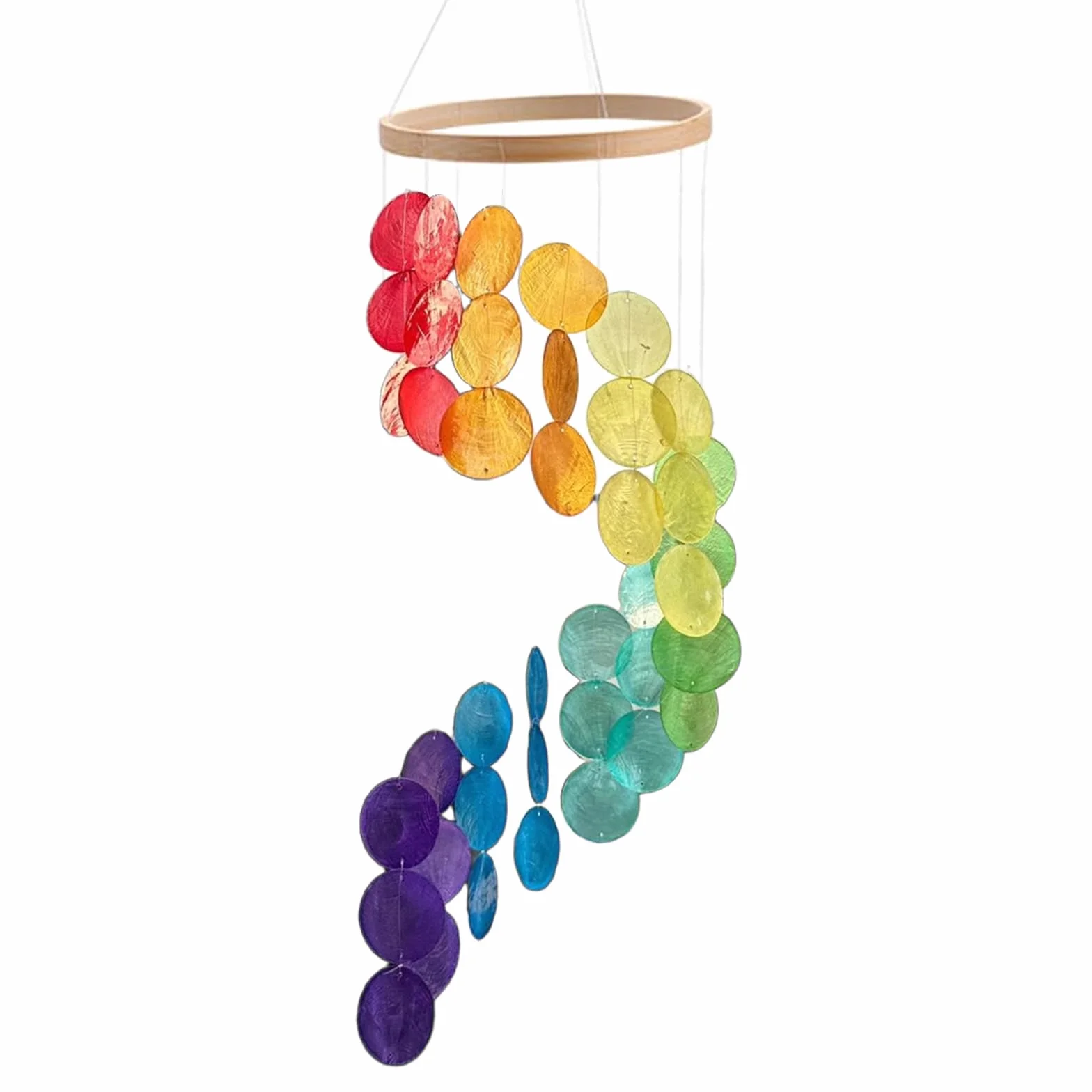 Scacciapensieri a vento con conchiglie colorate, fatti a mano, da giardino, da appendere, per esterni, per finestre, pareti, terrazze, giardini, veranda, per esterni