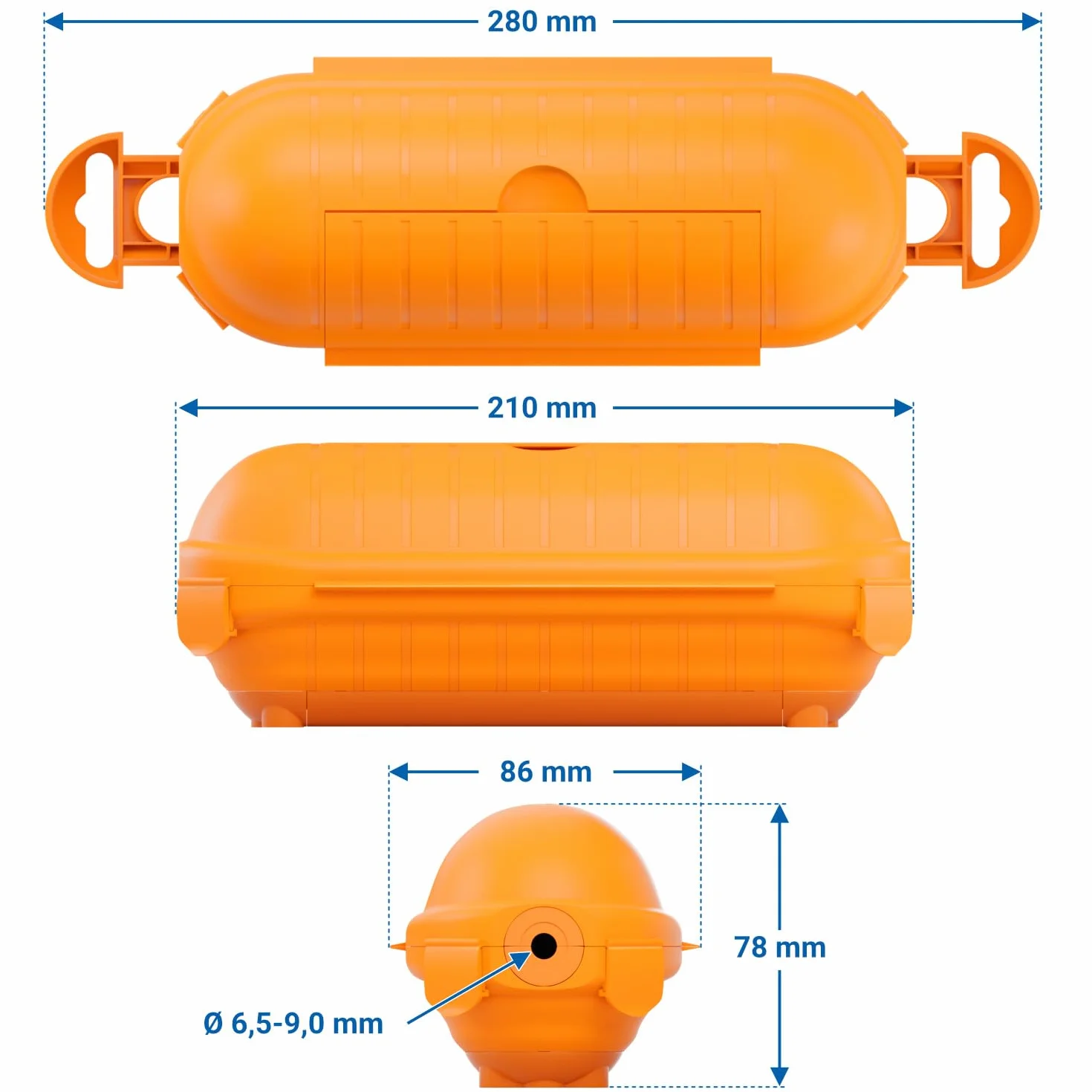deleyCON Scatola Protezione Cavi Outdoor IP44 Impermeabile Resistente Spruzzi - Arancione