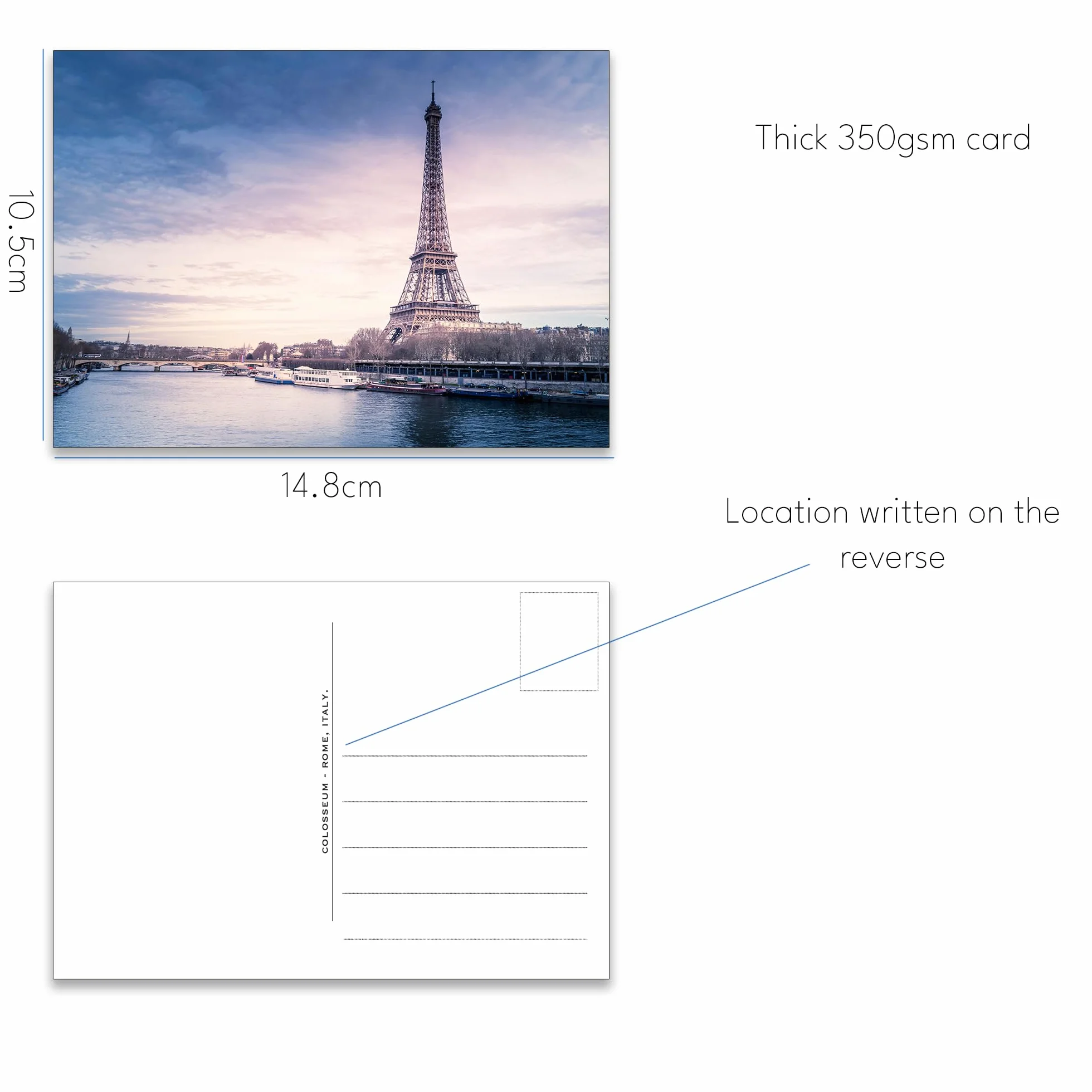 Cartoline Postcrossing – Luoghi Famosi & Punto di Riferimento Iconico (64 Pezzi)