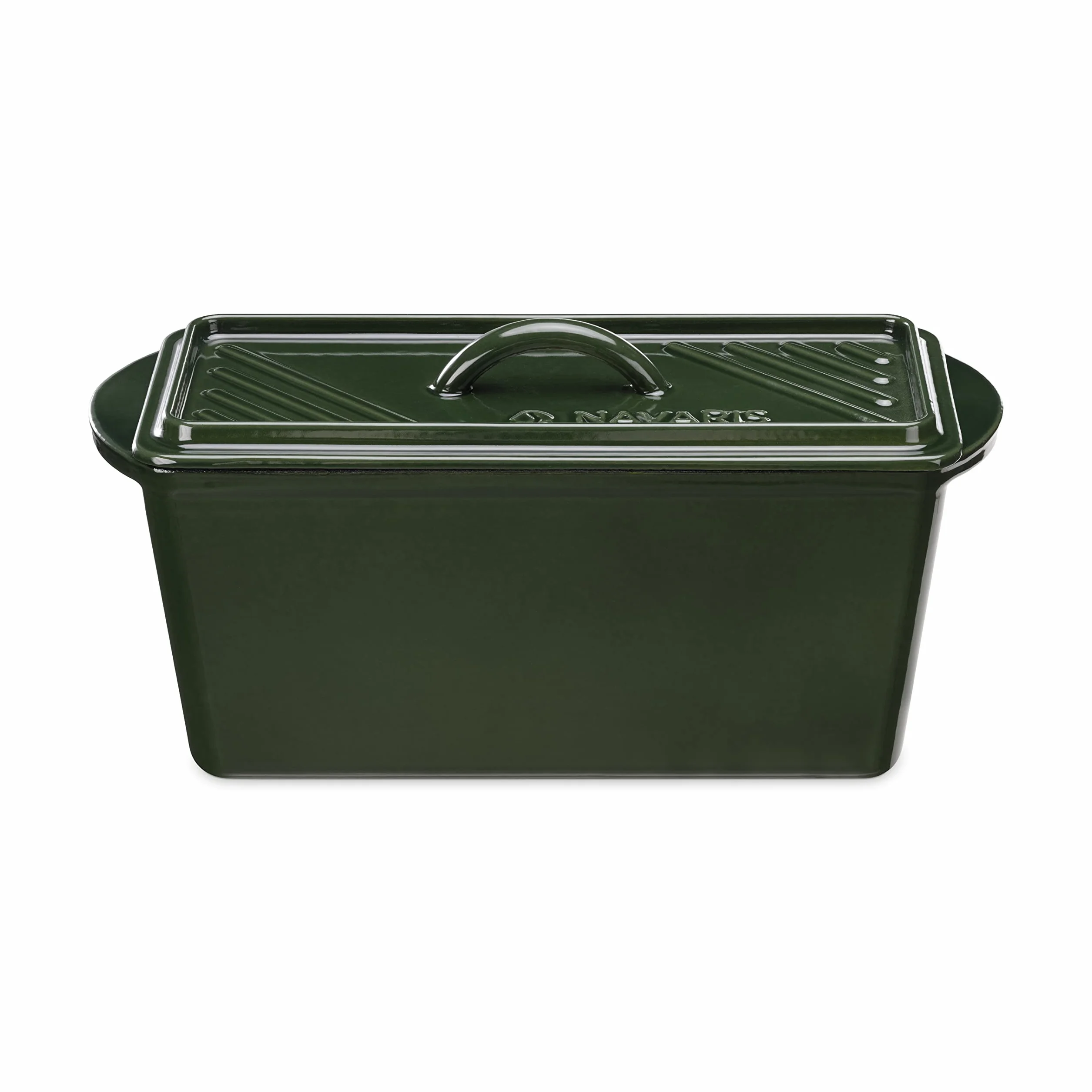 Navaris Pentola Pane da Forno in Ghisa 34 cm - Teglia con Coperchio per Cucinare Stufare - Forno Olandese per Grill Forni Fornelli - Stampo Cuoci Pane