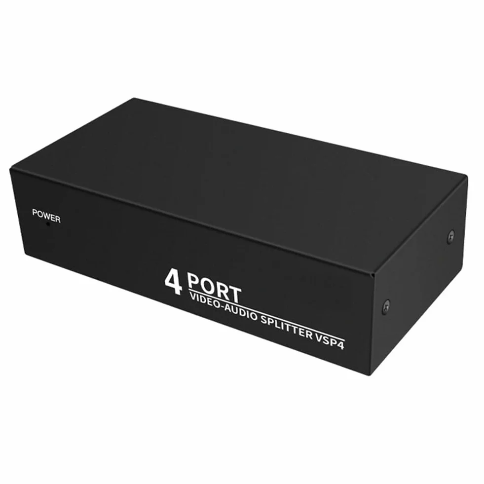 Splitter AV RCA 1 in 4 Uscite Distributore Audio Video 1X4 per DVD