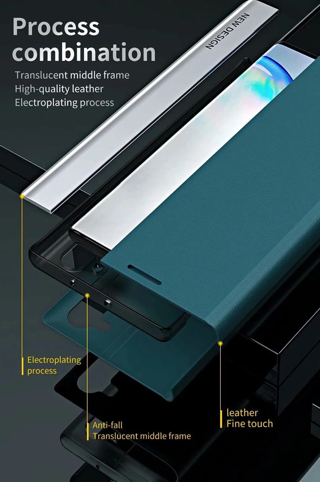 Custodia per Xiaomi Redmi Note 10 5G Smart Flip Cover con finestra laterale in TPU antiurto Argento