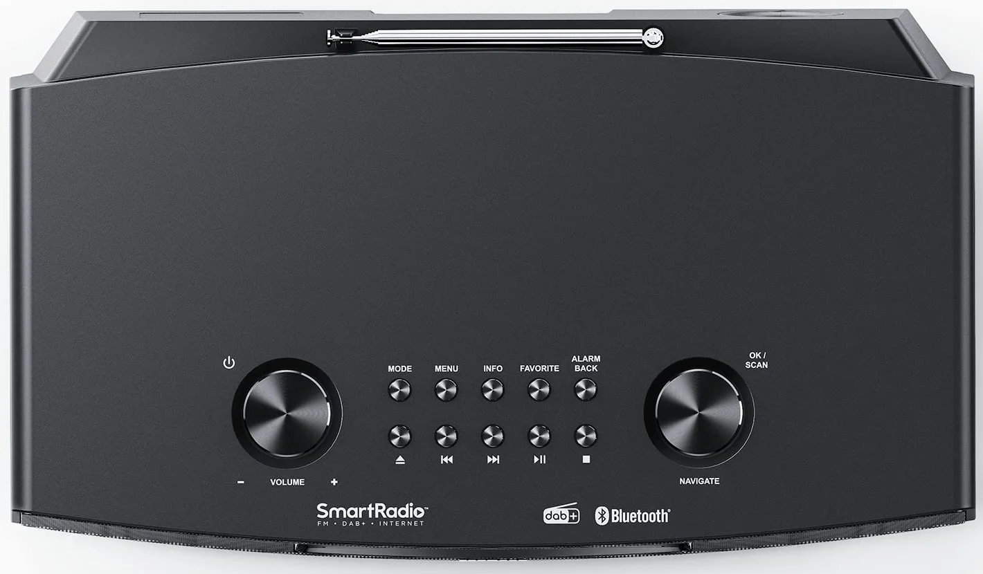 KENWOOD Radio DAB WiFi CR-ST700SCD, Radio Digitale DAB+ WiFi, Wyświetlacz 7,1 cm, Orologio Radiosveglia, Odtwarzacz CD, USB, Czarny