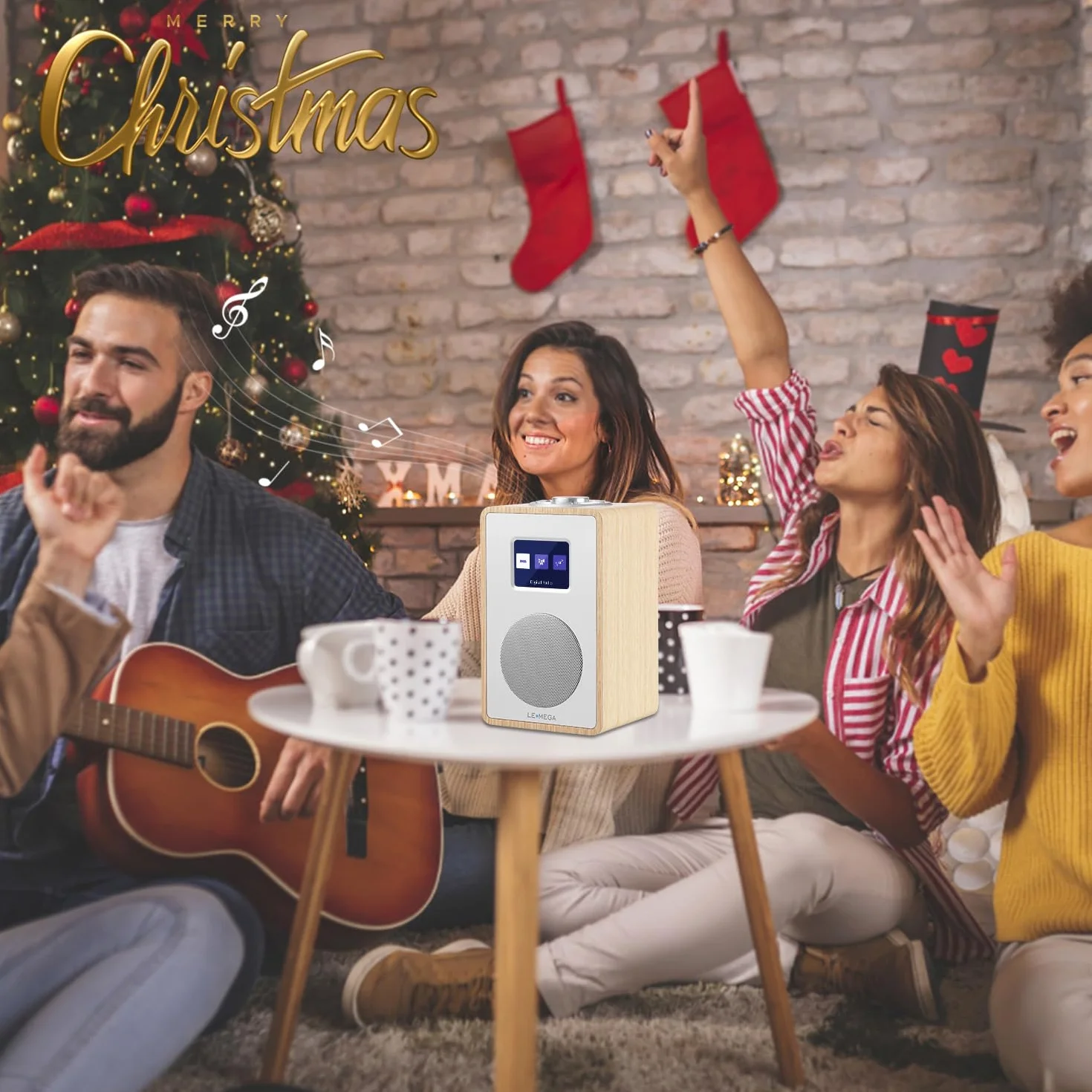 LEMEGA Radio digitale CR4 DAB/DAB+ FM Bluetooth, doppia sveglia, timer, display a colori, bianco