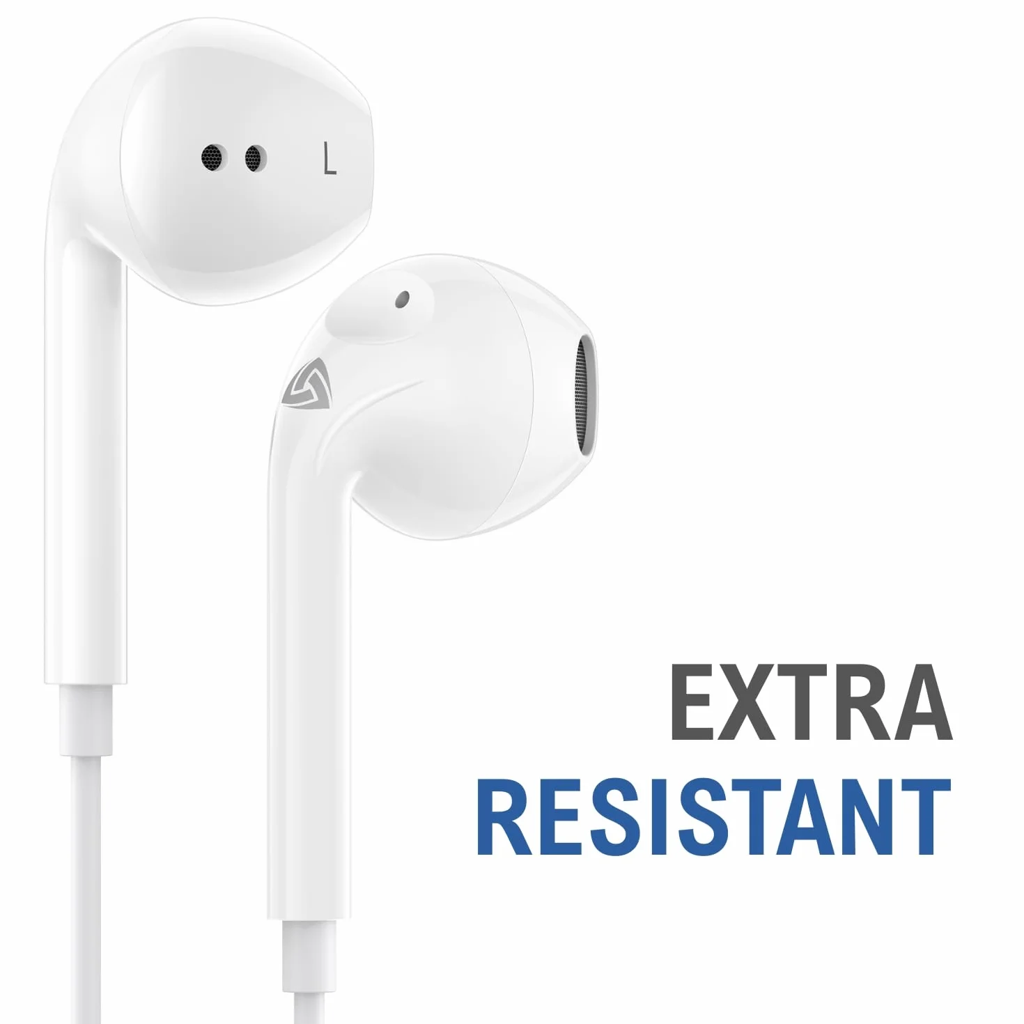 LUDOS ZENITH Auricolari In-Ear Cuffie con Filo e Microfono, Isolamento Acustico, Jack 3,5 mm, Bianco