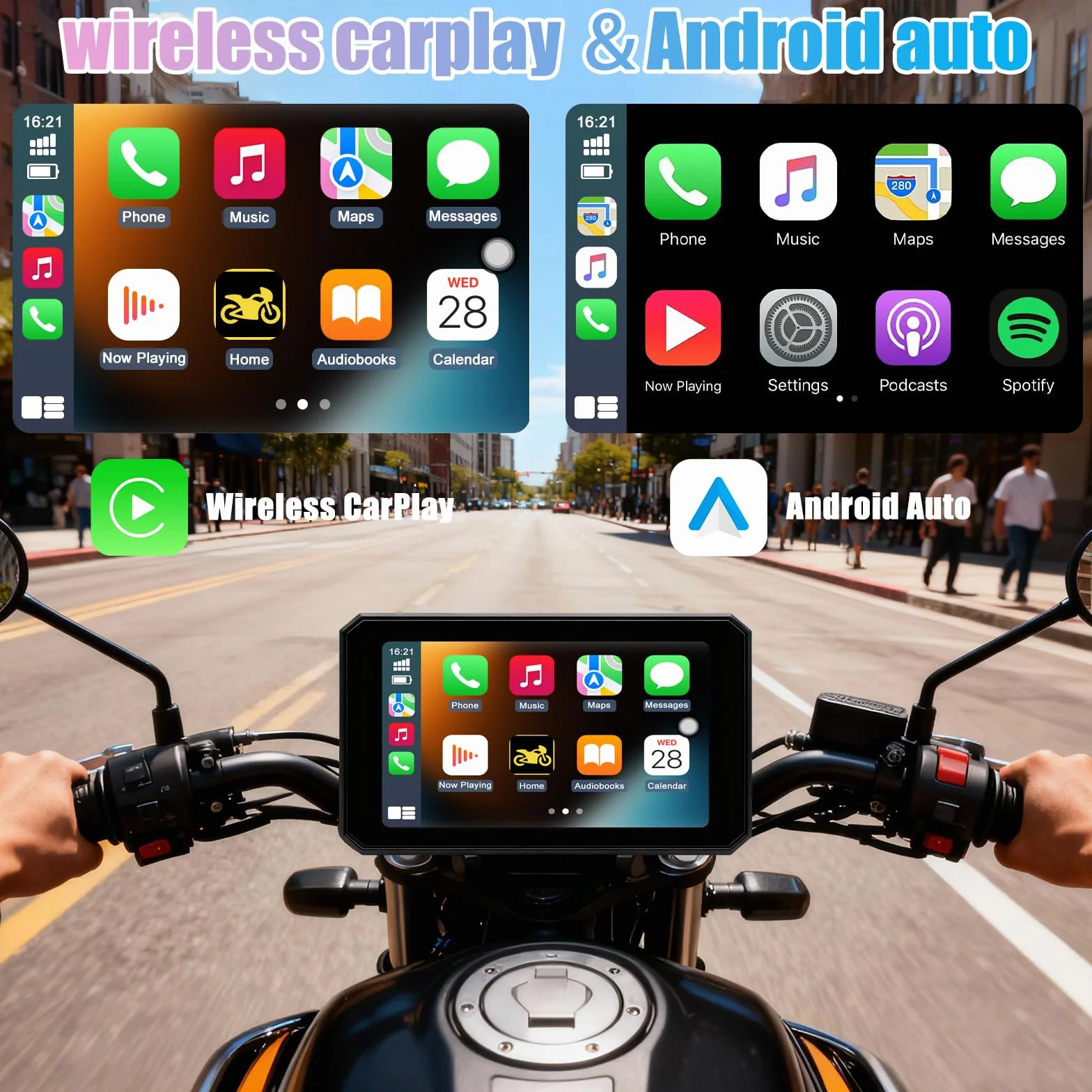 OBEST Carplay Android Auto Touchscreen IPS 5 pollici Impermeabile