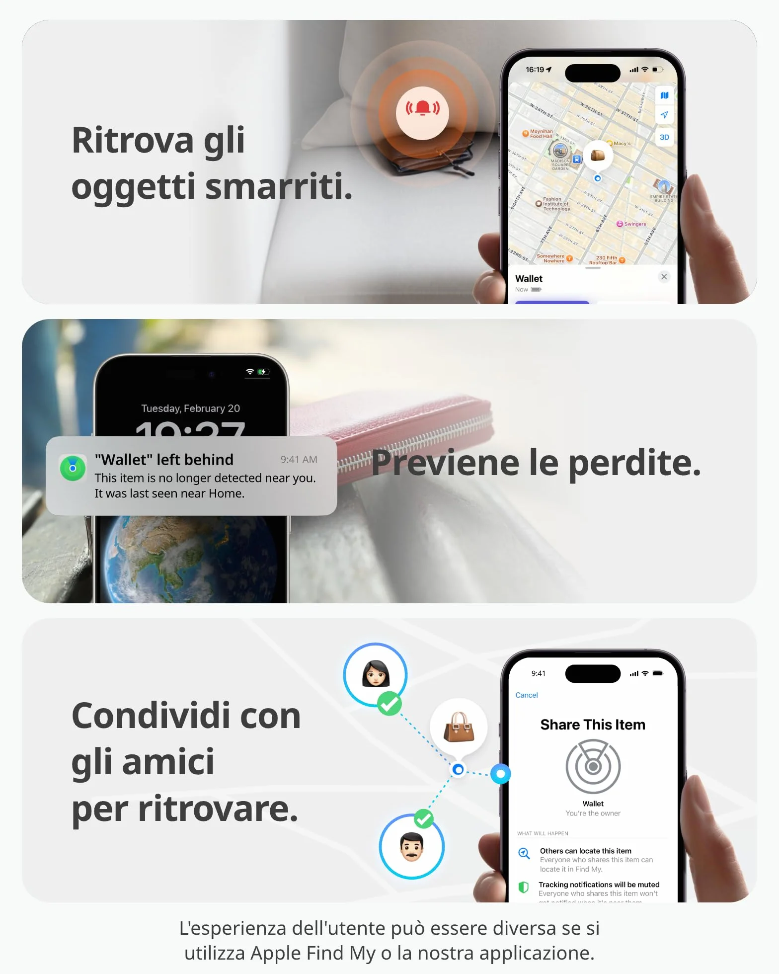 SwitchBot Wallet Finder Card, Smart AirTag compatibile con Apple Find My (Solo iOS), Bluetooth Tracker per chiavi, telefoni, bagagli, IP67 Resistente