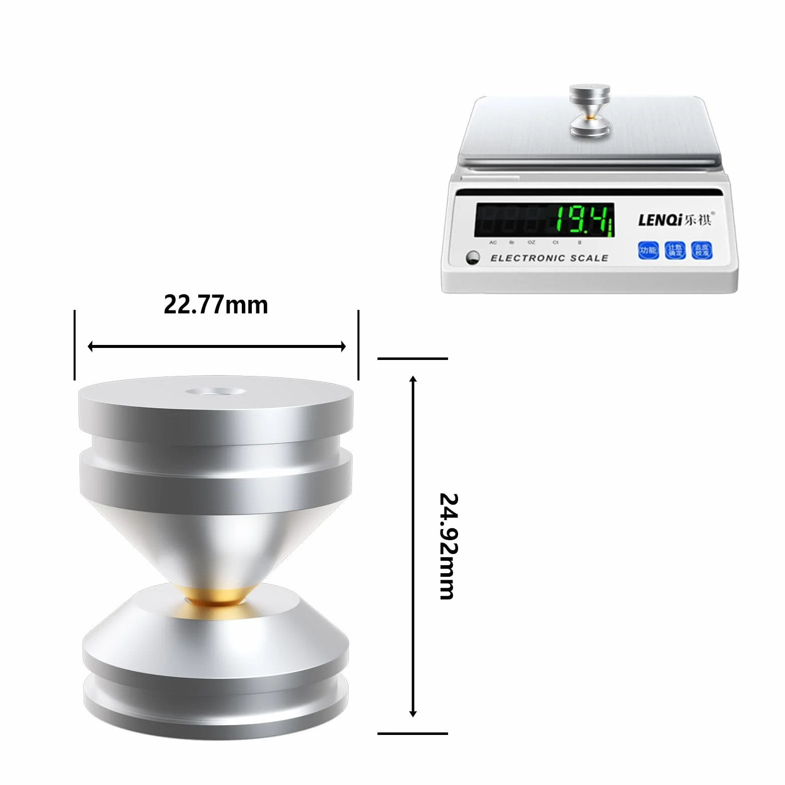 Monosaudio HiFi Speaker Spikes 27 x 24 mm Hi-End Speaker Pads Altoparlante Isolamento Antiurto