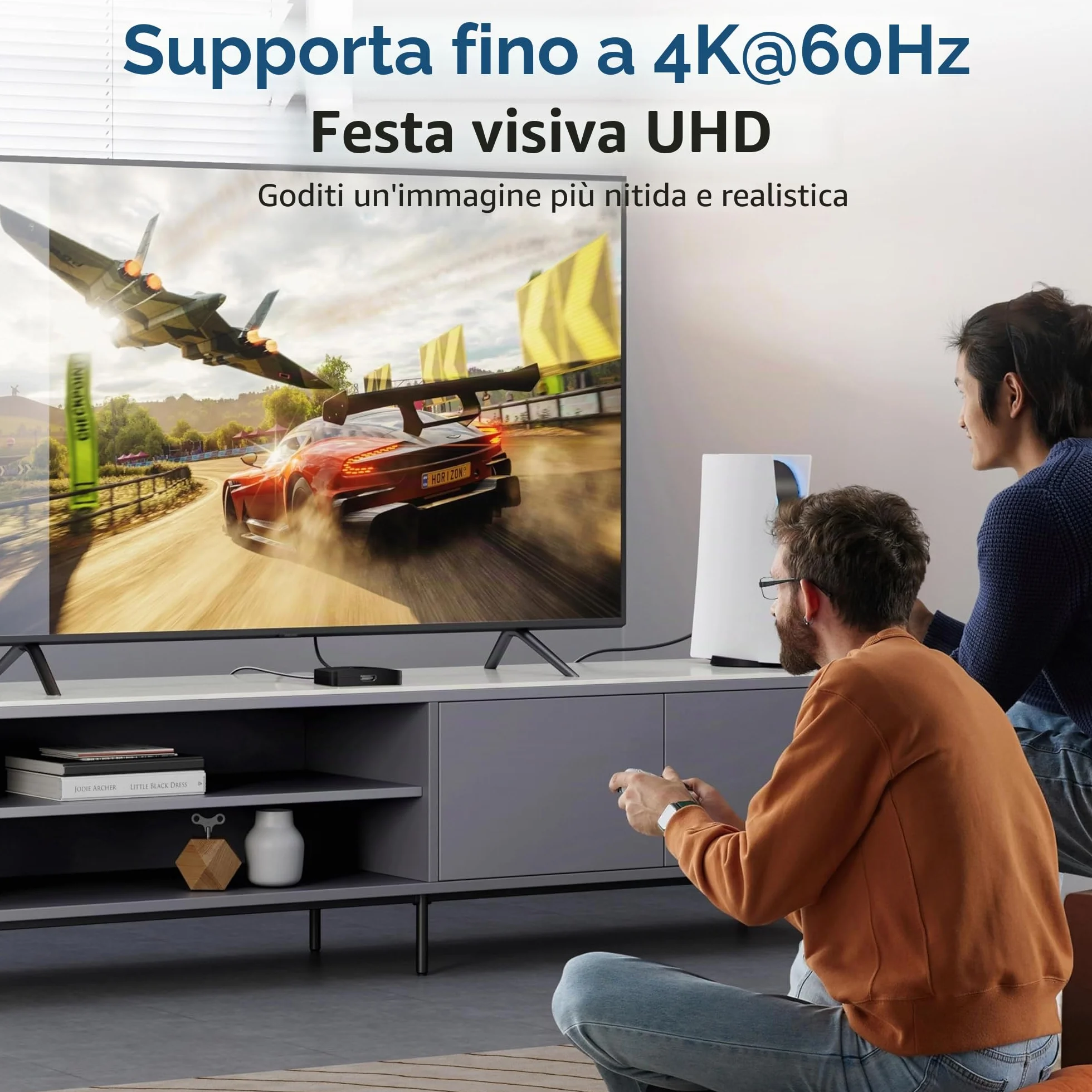 BENFEI Commutatore HDMI 4K, 2 Ingressi 1 Uscita, Supporta 4K 3D HD 1080P per Firestick Xbox PS4 Roku HDTV