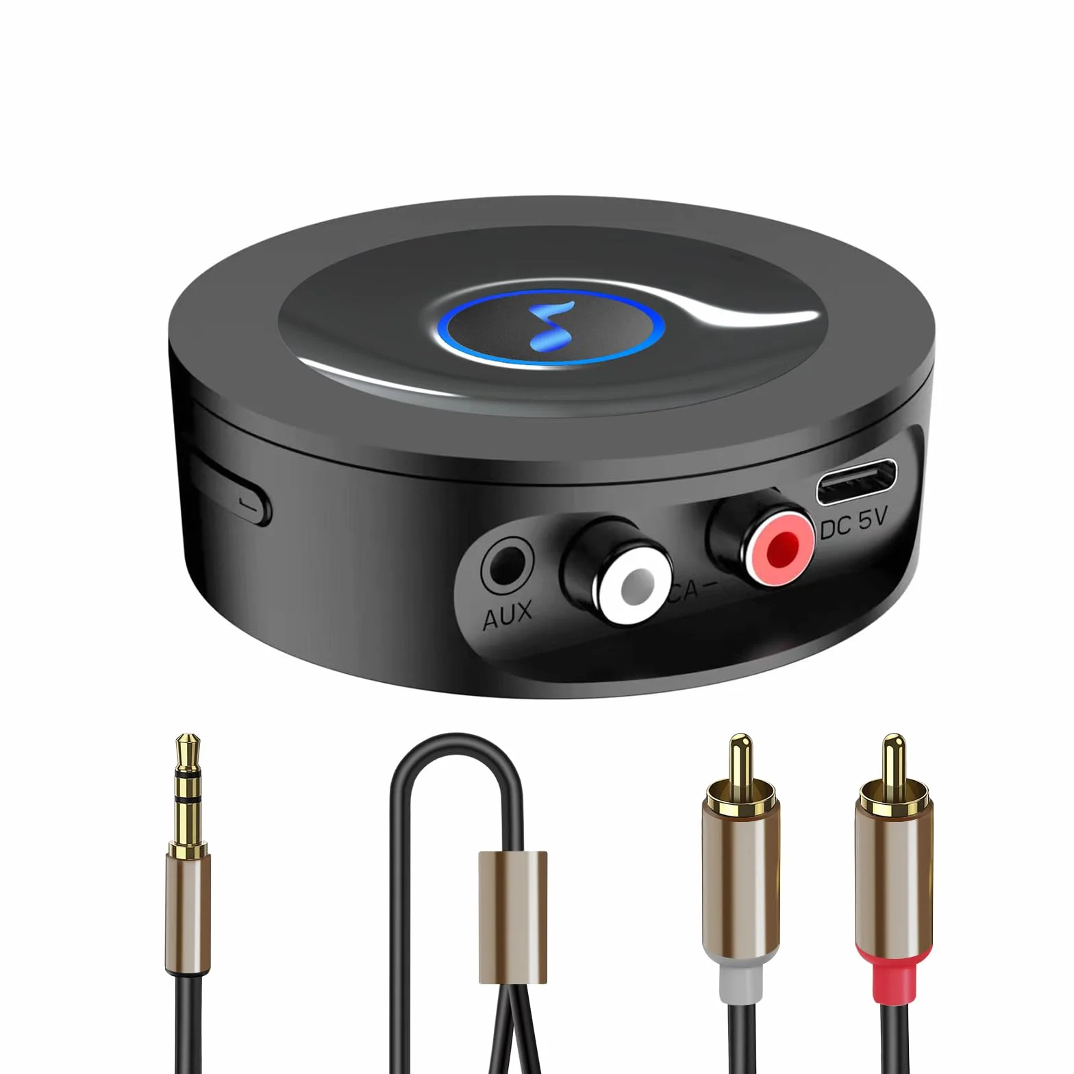 Ricevitore Bluetooth 5.2 HiFi, Adattatore AUX per Stereo Casa, Jack 3,5mm RCA, Audio HD Bassa Latenza