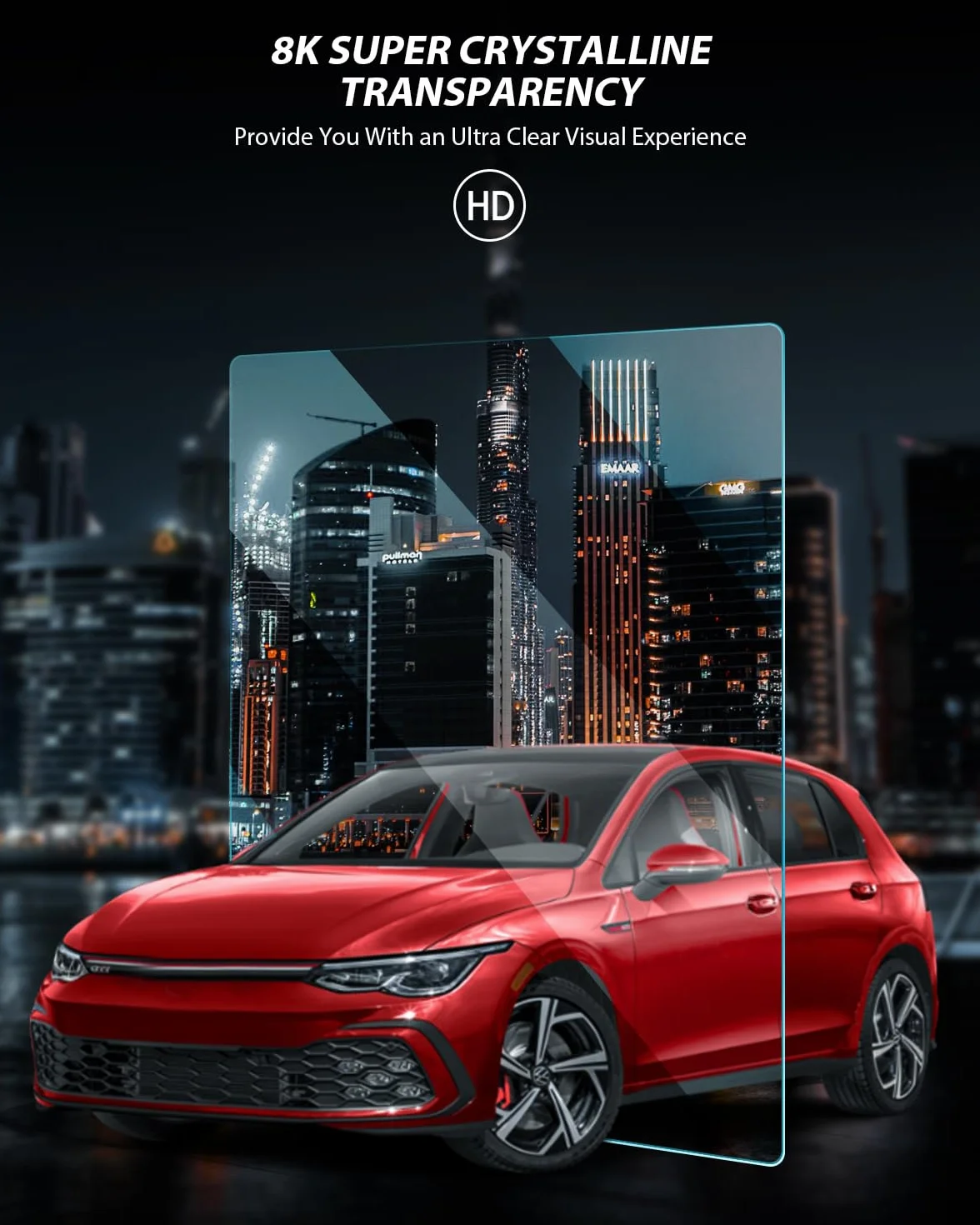 Pellicole Protettive per Display VW Golf 8 MK8 GTI GTD GTE 2020-2024, Vetro Temperato