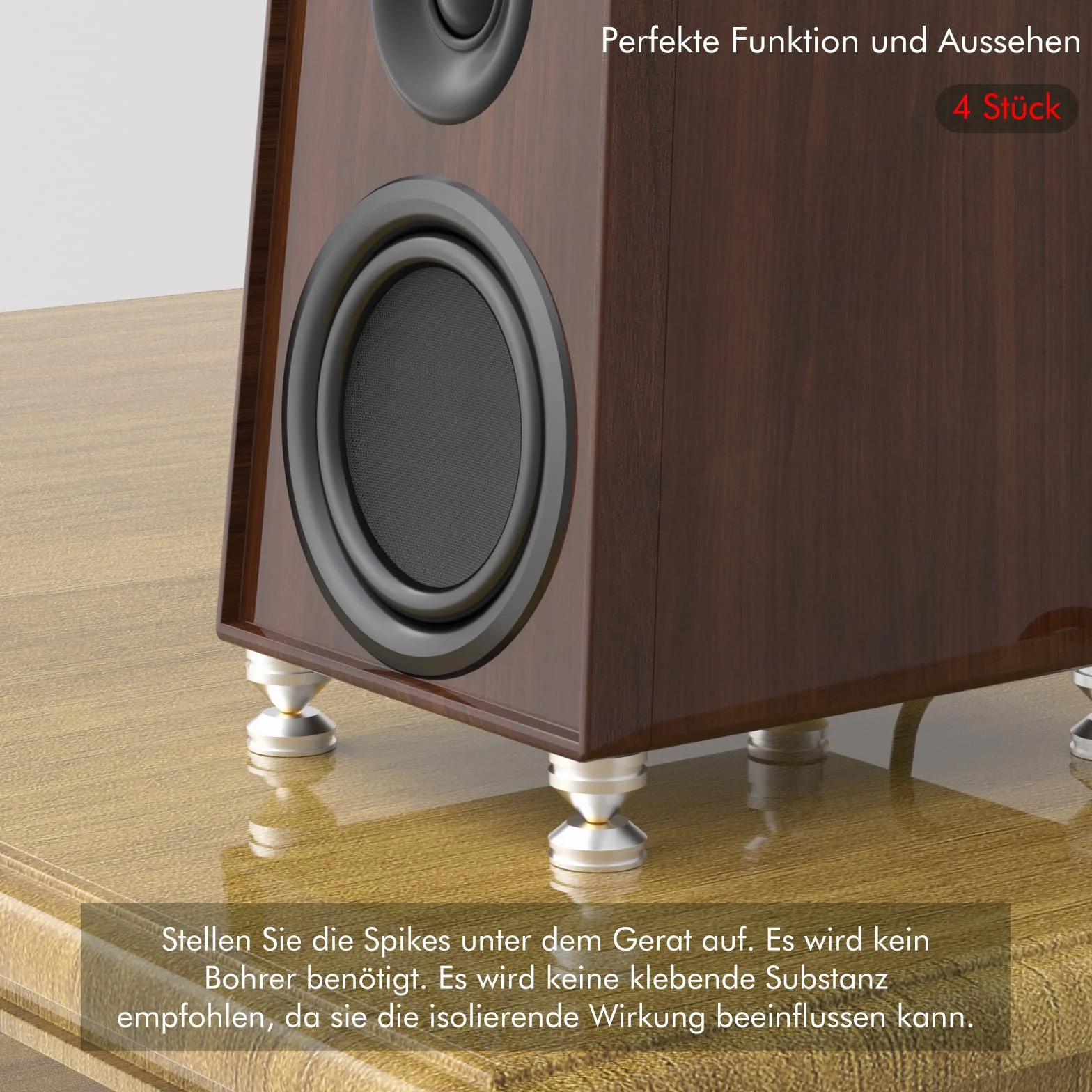 Monosaudio HiFi Speaker Spikes 27 x 24 mm Hi-End Speaker Pads Altoparlante Isolamento Antiurto