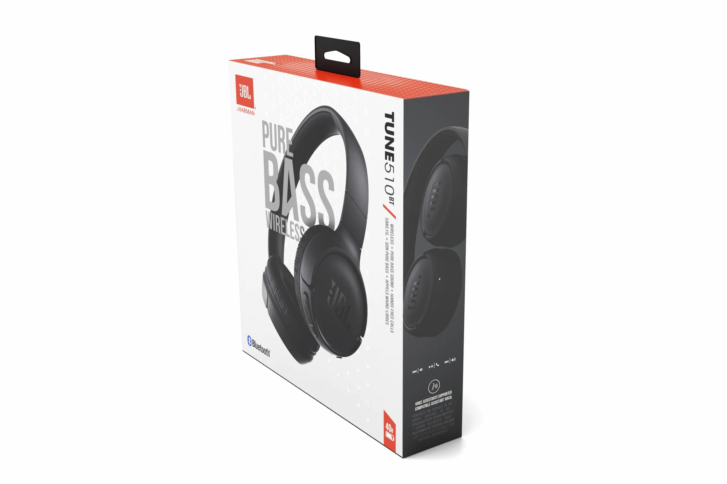 JBL Tune 510 BT Cuffie On-Ear Wireless Bluetooth 5.0 Pieghevole Microfono Integrato 40 Ore Ricarica Veloce Nero