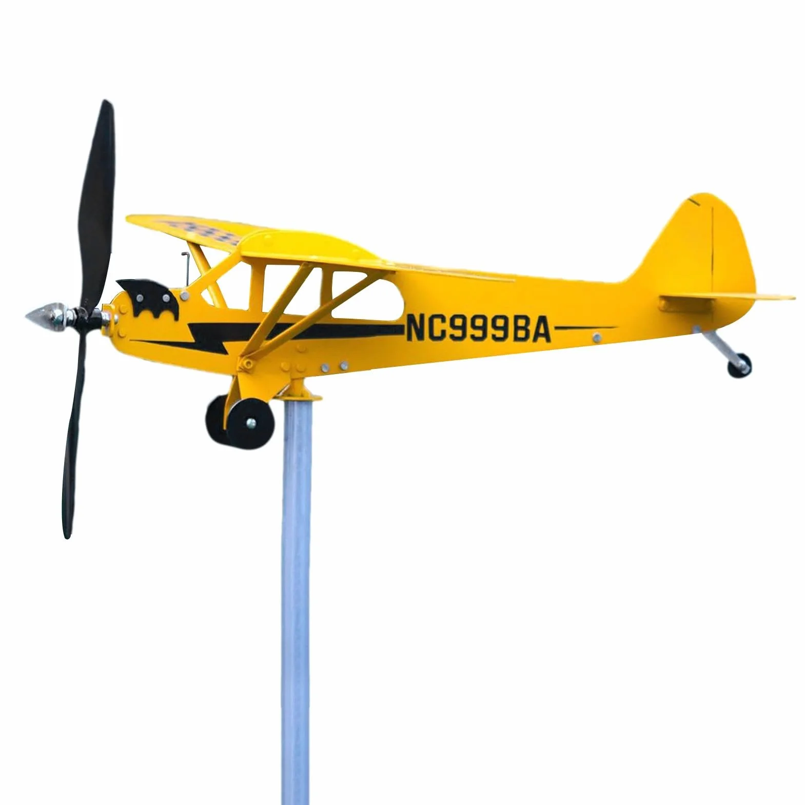 Aereo Segnavento Da Giardino In Metallo, Banderuola Segnavento Aereo, Banderuola Per Aereo Piper J3, Indicatore Di Direzione Del, Campanello A Ven-to Decorazione Per Giardino Tetto Esterni