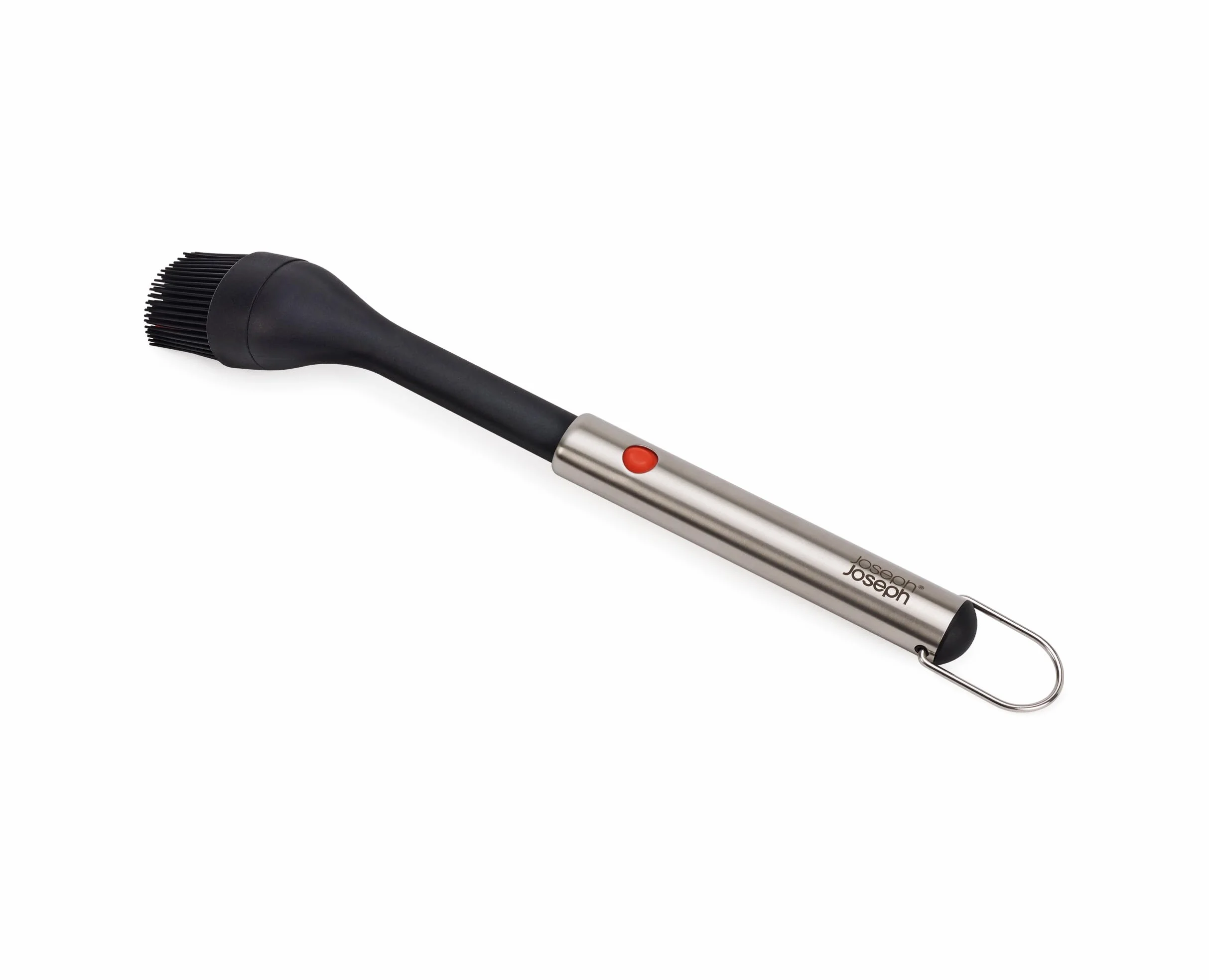 Joseph Joseph GrillOut Pennello per BBQ in Silicone con Testa Retrattile, Setole Resistenti ad Alte Temperature, Manico in Acciaio Inox, Facile da Pulire