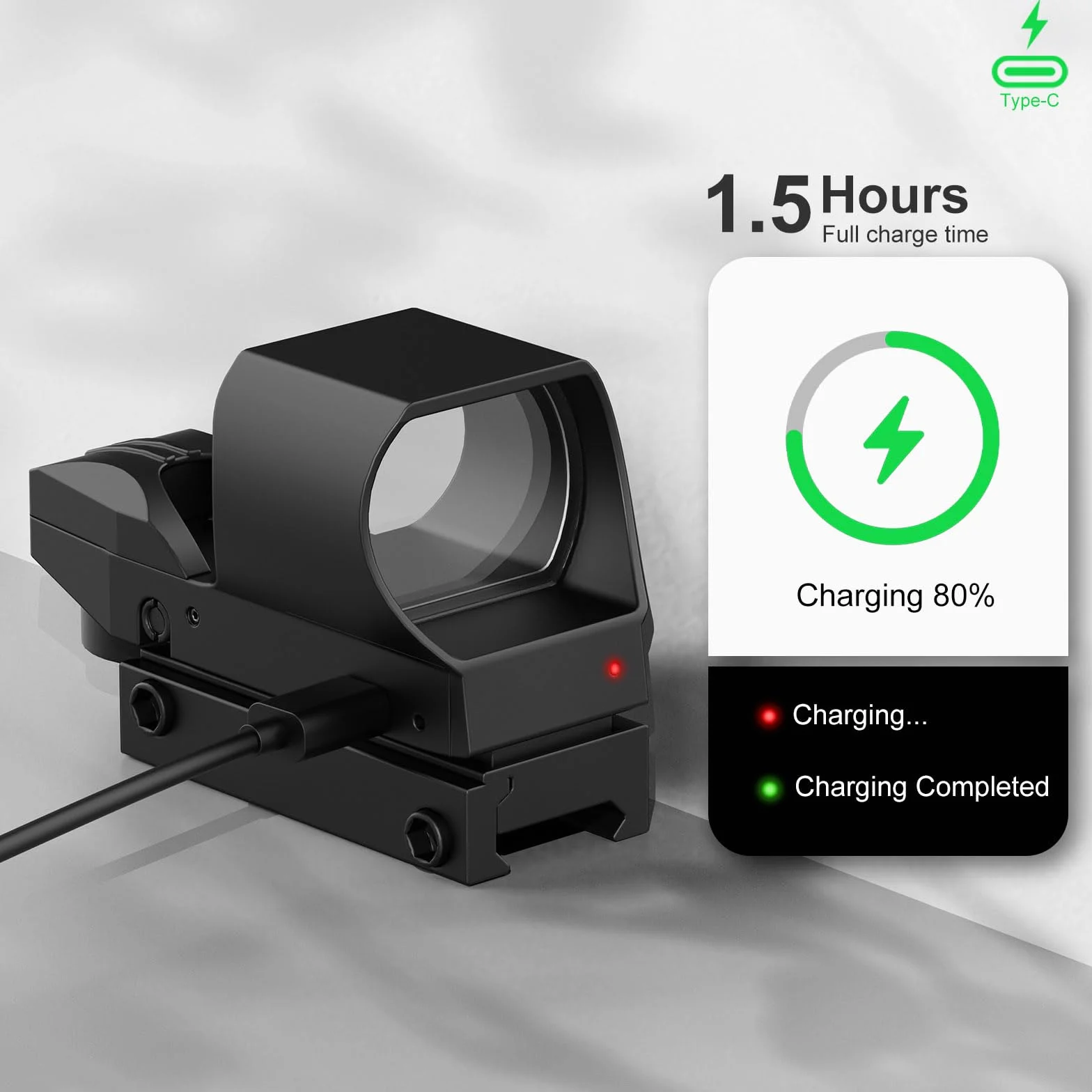 Feyachi RS-31 Mirino a Puntino Rosso Reflex Sight, 4 Reticoli Regolabili, 6 Livelli di Luminosità per Fucili, Montatura Picatinny
