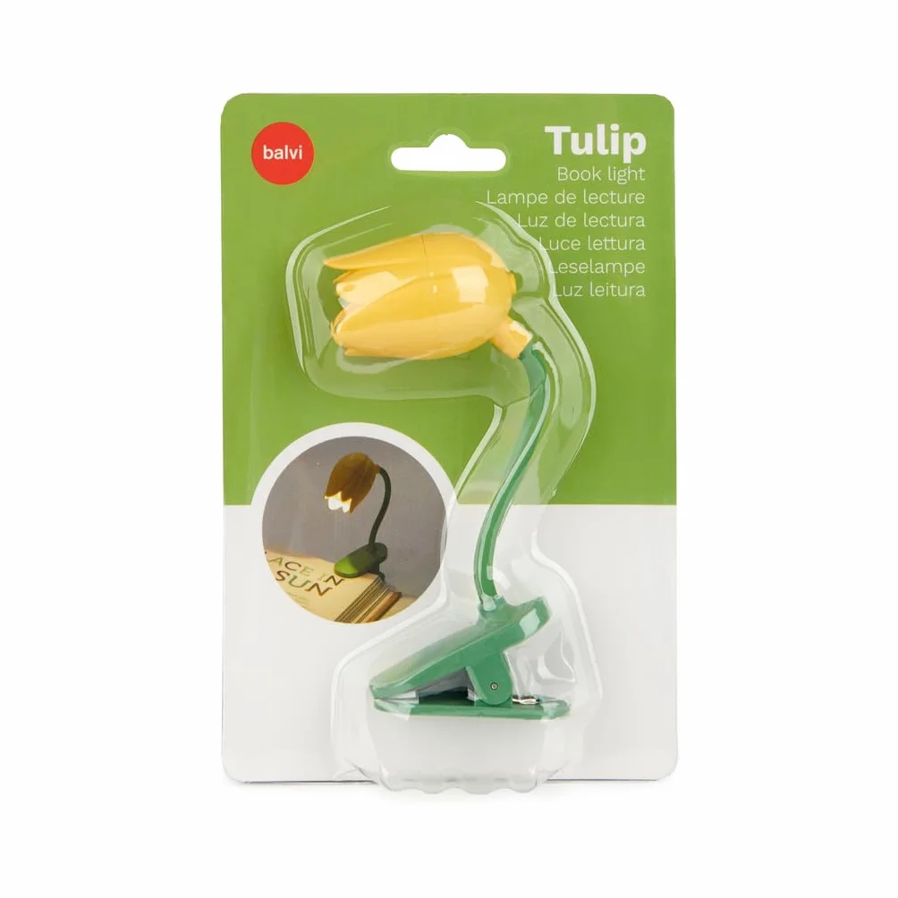 Balvi Lampada Lettura Tulip Giallo con Clip