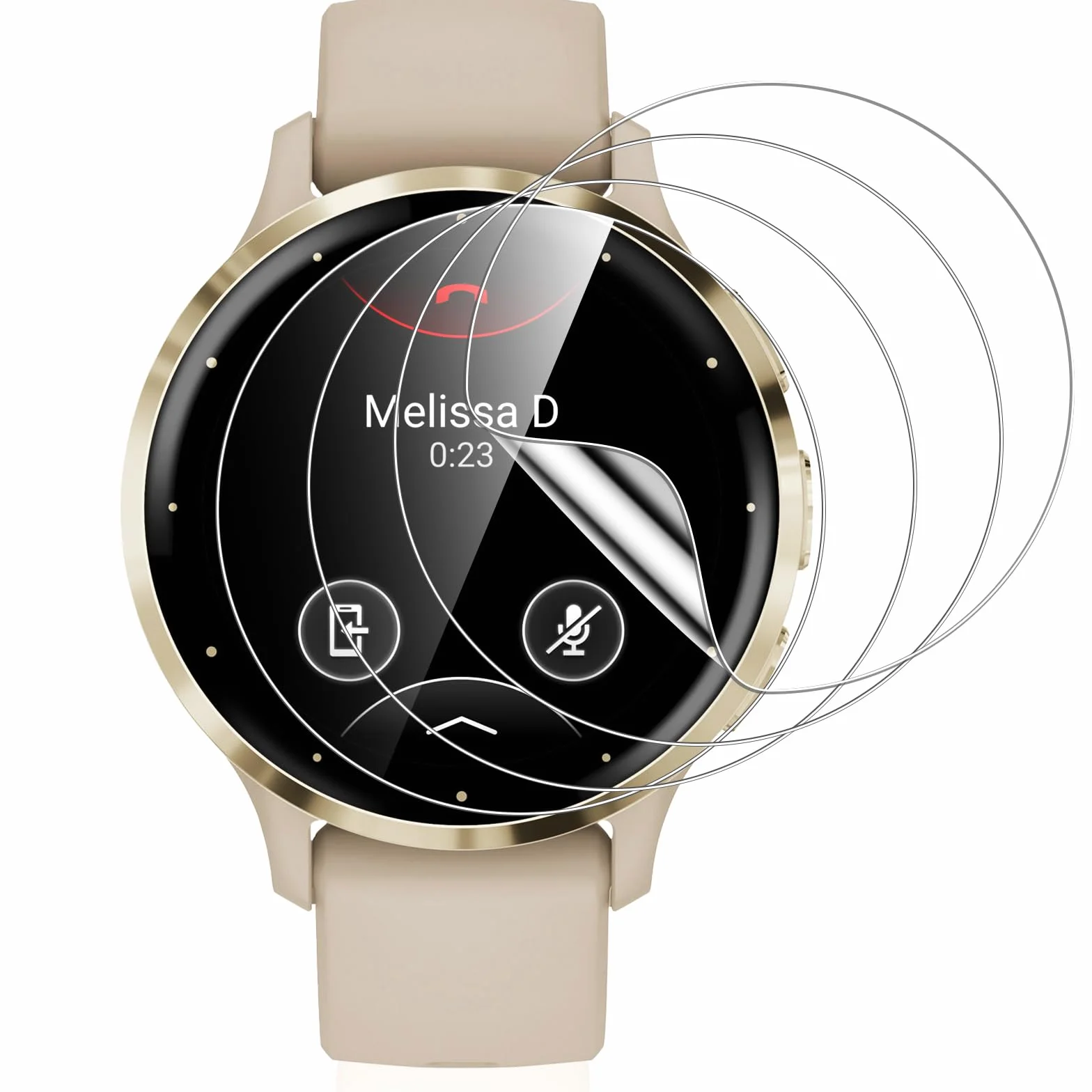 Vauki 4 Pezzi Pellicola Protettiva Compatibile con Garmin Venu 3s, Morbido Trasparente HD TPU Proteggi Schermo Ultra Sottile Senza Bolle, Anti-Scratch, Touch Sensibile
