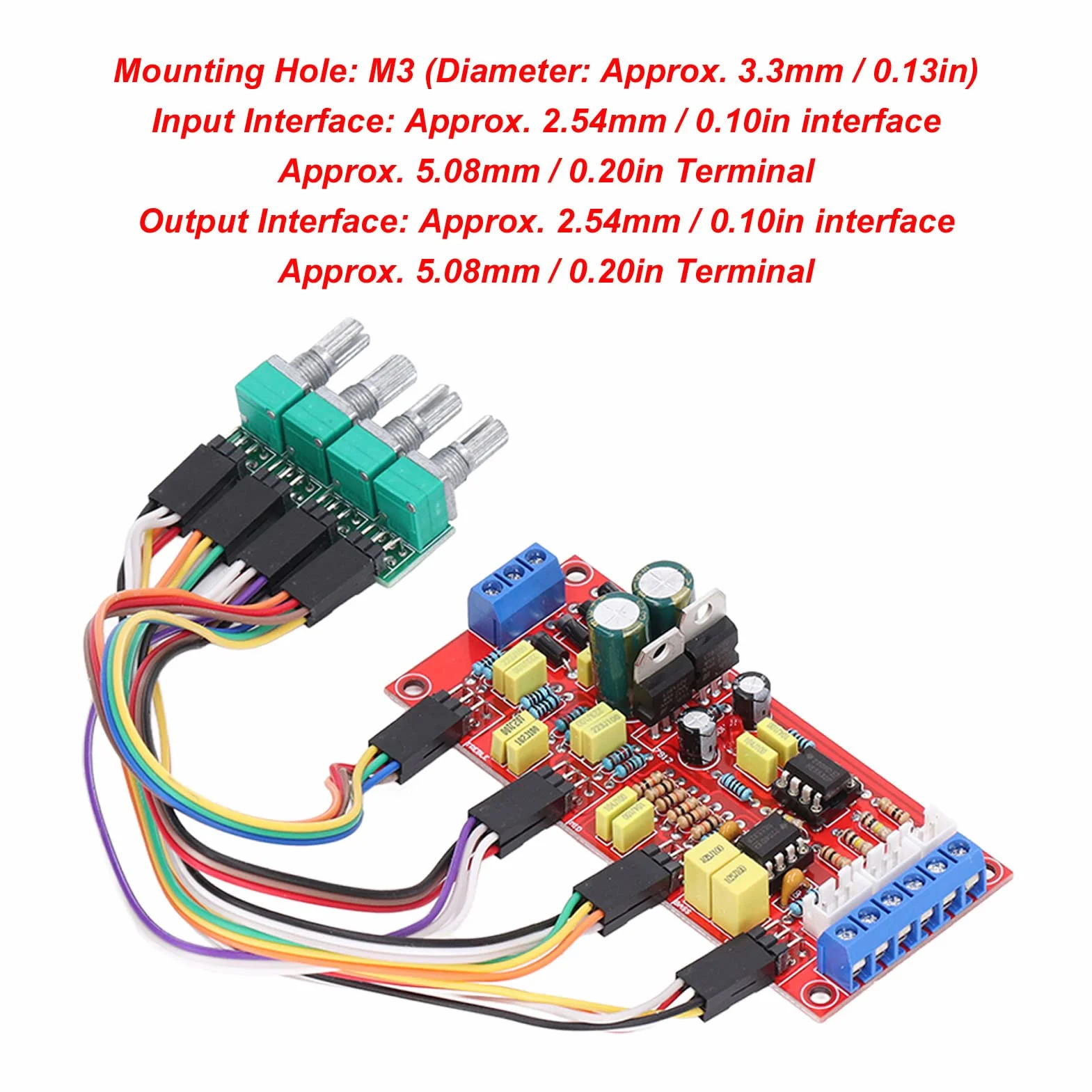 Preamplificatore Audio Stereo Hi-Fi con Controllo Volume, Treble e Bassi, Modulo PCB per Impianto con Equalizzazione Avanzata