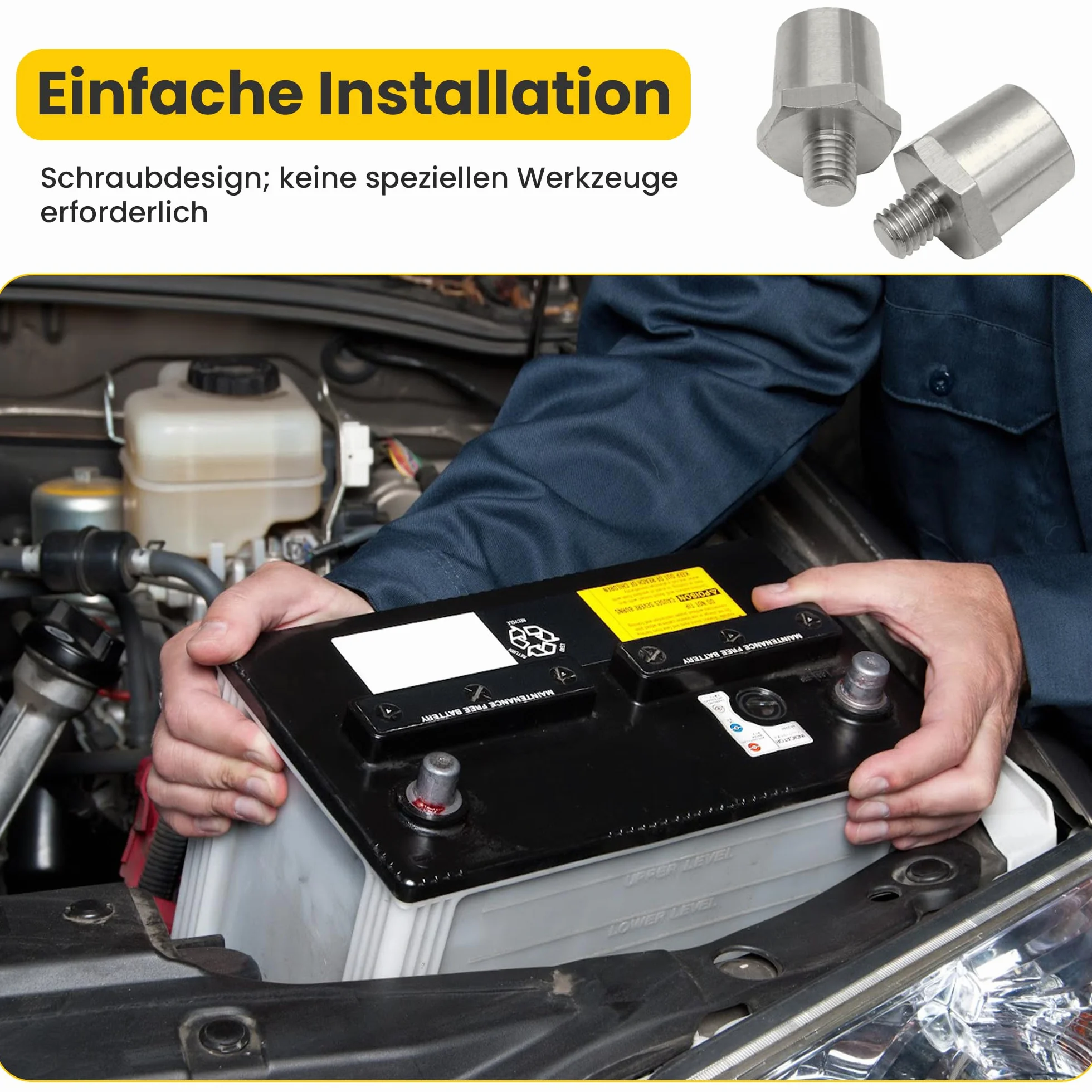 Offgridtec Adattatori Poli Batteria M8 Lega Rame-Argento 6V 12V