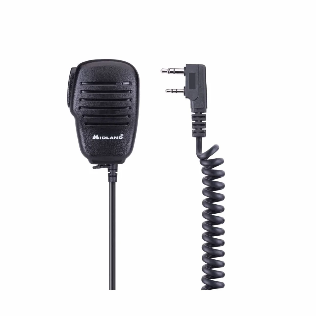 Midland MA22 LK PRO Microfono Altoparlante PTT Clip Rotante Volume Regolabile Ascolto Privato Compatibile Walkie Talkie Kenwood 2 Pin