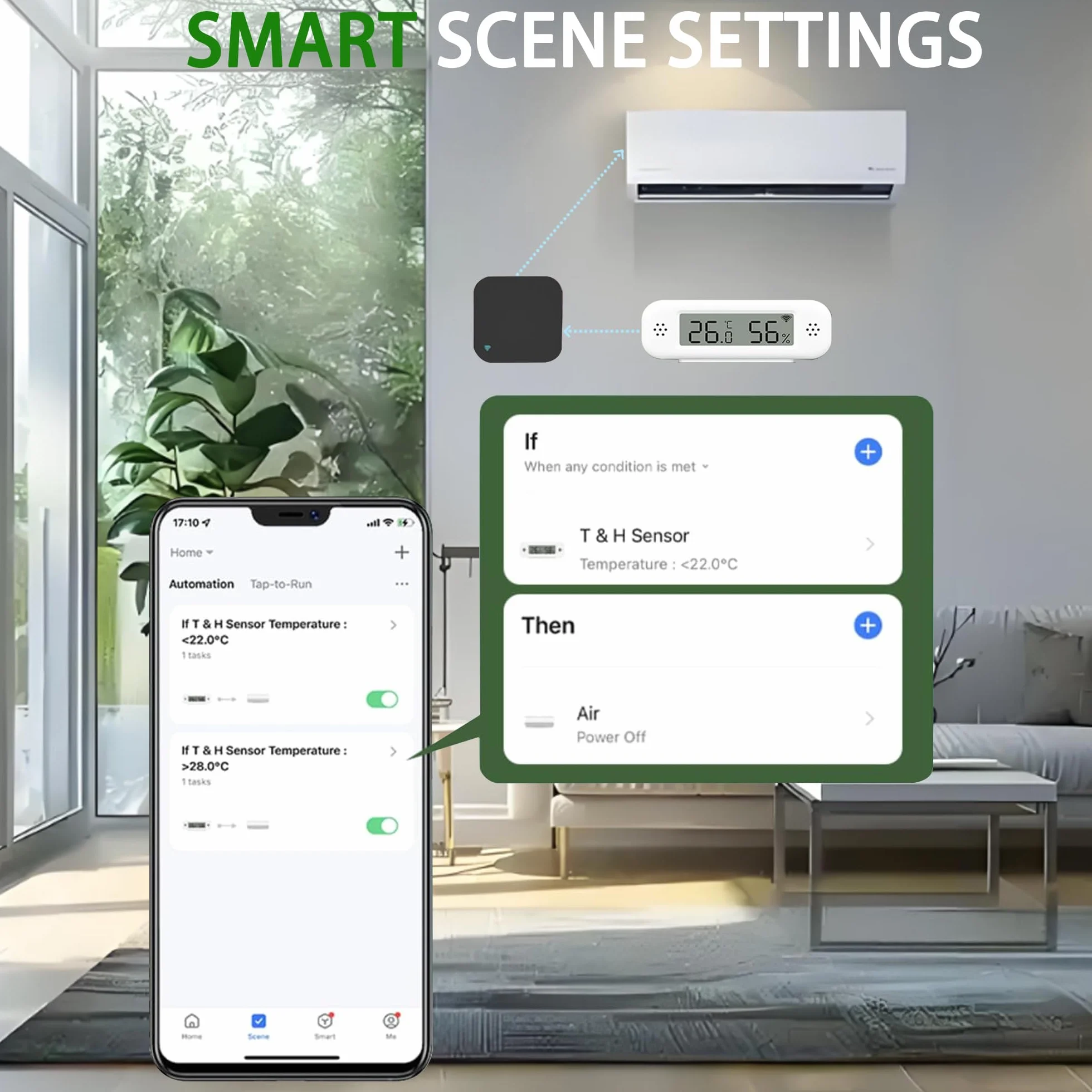 Termometro digitale WiFi igrometro sensore temperatura umidità interna con monitoraggio remoto app, compatibile Alexa