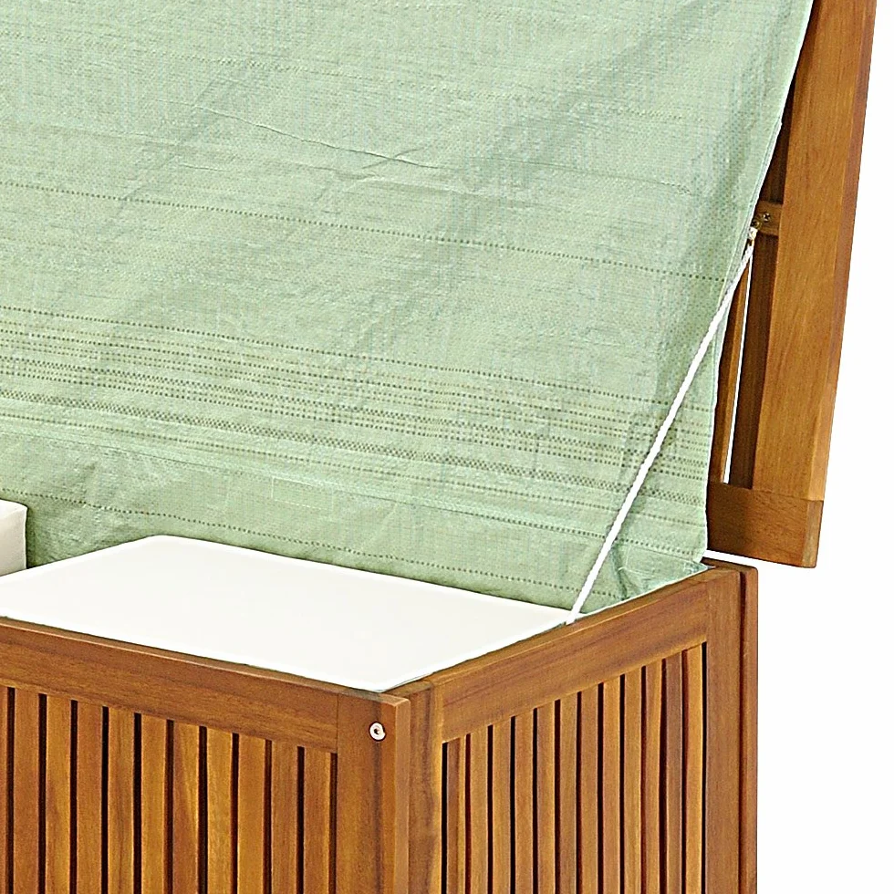 Casaria® Baule da Giardino in legno 115x50x59cm 205L Carico Max. Coperchio 160KG Contenitore Salvaspazio Fodera Interna