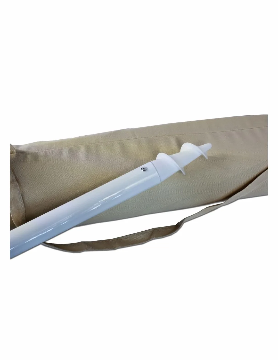 Ombrellone da Mare Spiaggia Giardino Diametro 200 con Palo 32mm Fibra di Vetro Poliestere Anti UV Reflex Ecru