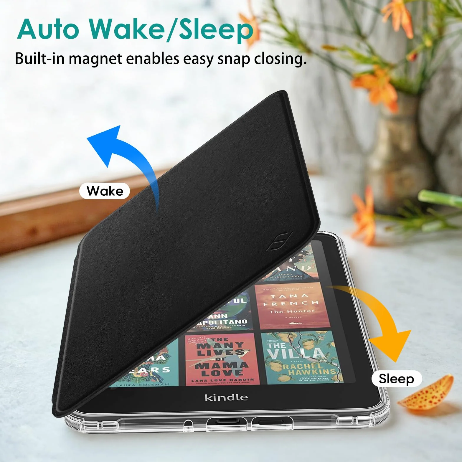 FINTIE Staccabile Custodia Magnetica per Kindle Paperwhite 7" (12ª Gen, 2024) e Kindle Colorsoft (1ª Gen, 2024/2025), Cover Posteriore Sottile Leggero con Auto Sveglia/Sonno, Nero