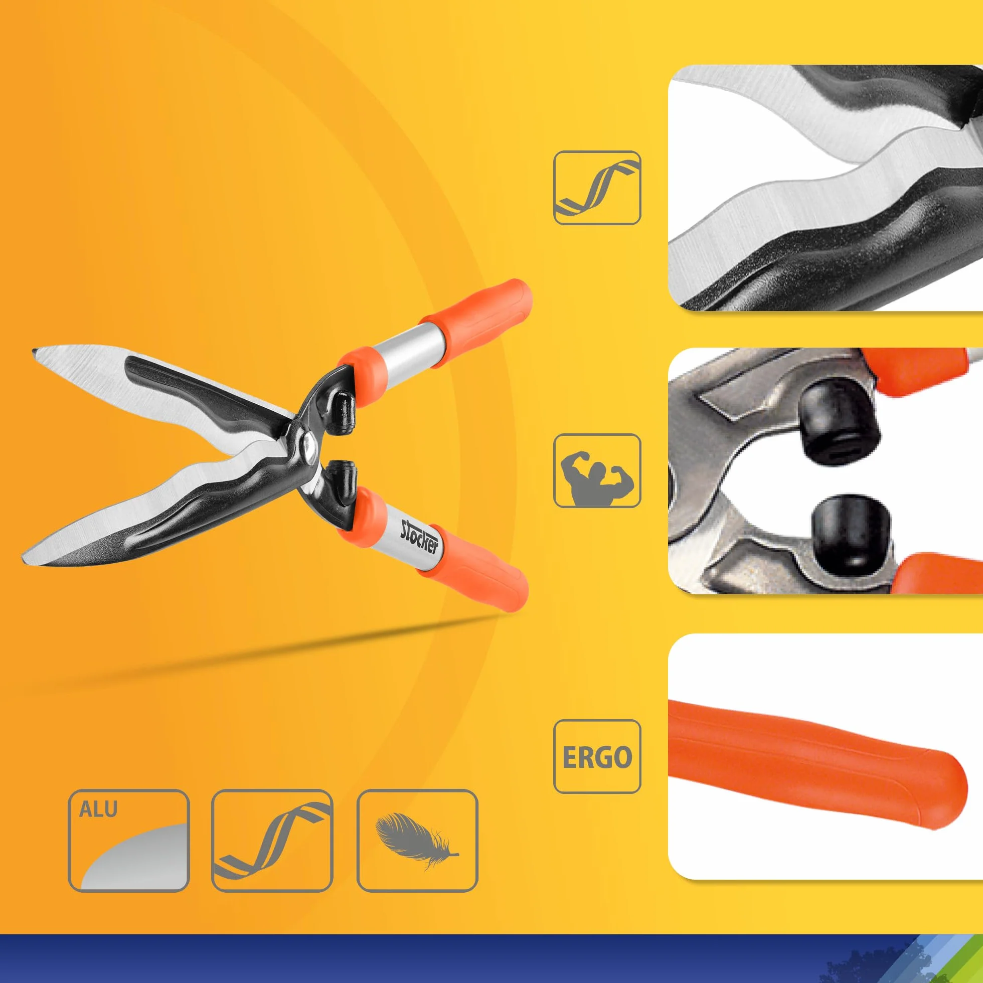 Stocker Tagliasiepi Hobby 50 cm Lama ondulata