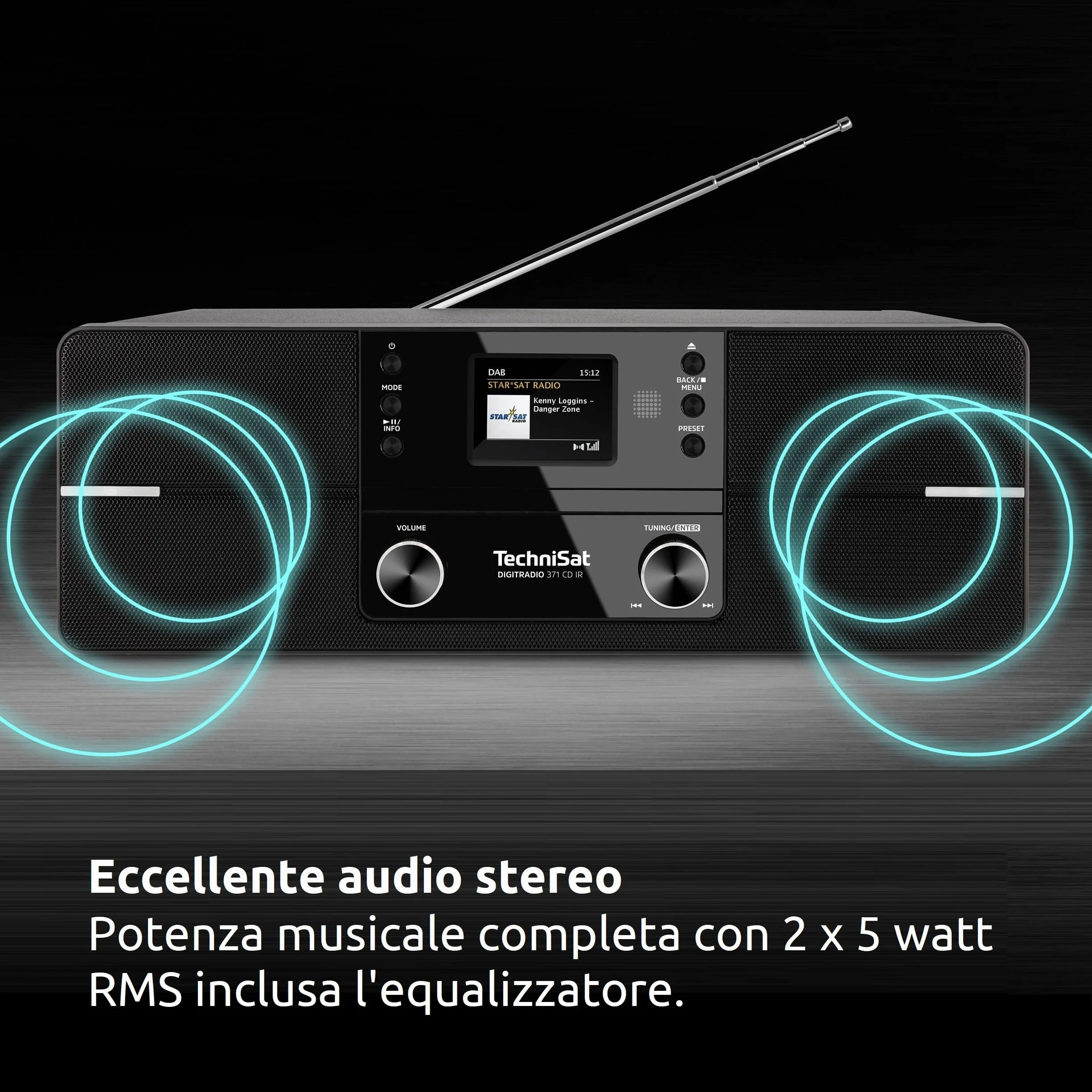 TechniSat DIGITRADIO 371 CD IR Internetradio Stereo DAB+ VHF CD WLAN Bluetooth 10 W nero