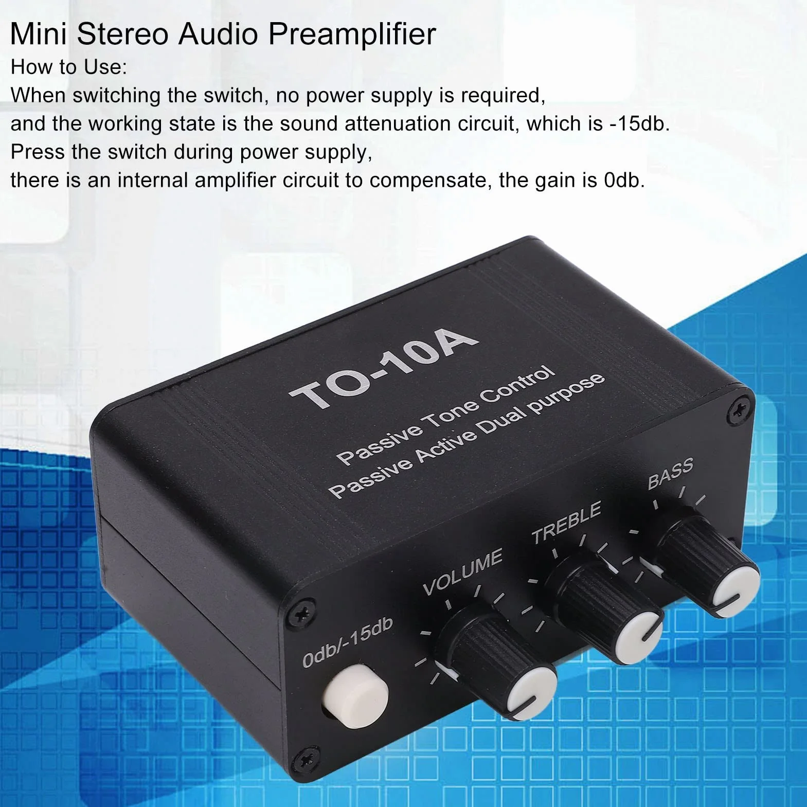 NE5532 Mini Preamplificatore Audio Stereo con Ingresso/Uscita 3.5mm per DVD CD MP3 TV
