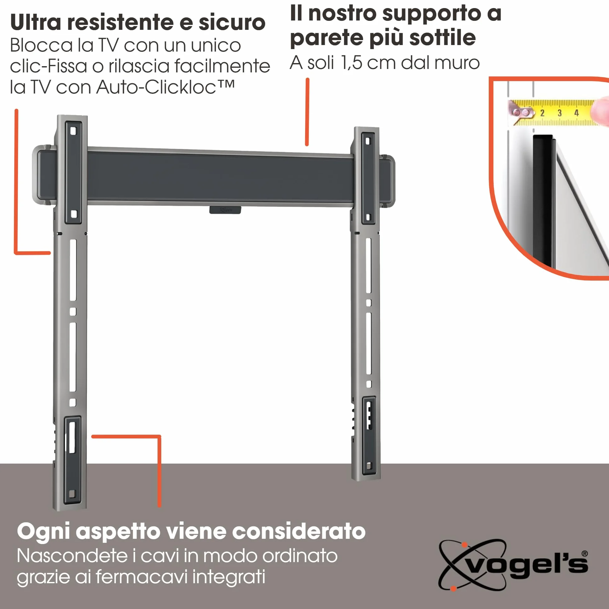 Vogel's Elite 5405 Supporto TV fisso per TV 32-77", 75 kg, VESA 400x400